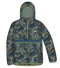 Gusto Recycled Windshell Anorak - Abstract Seaweed Pistachio