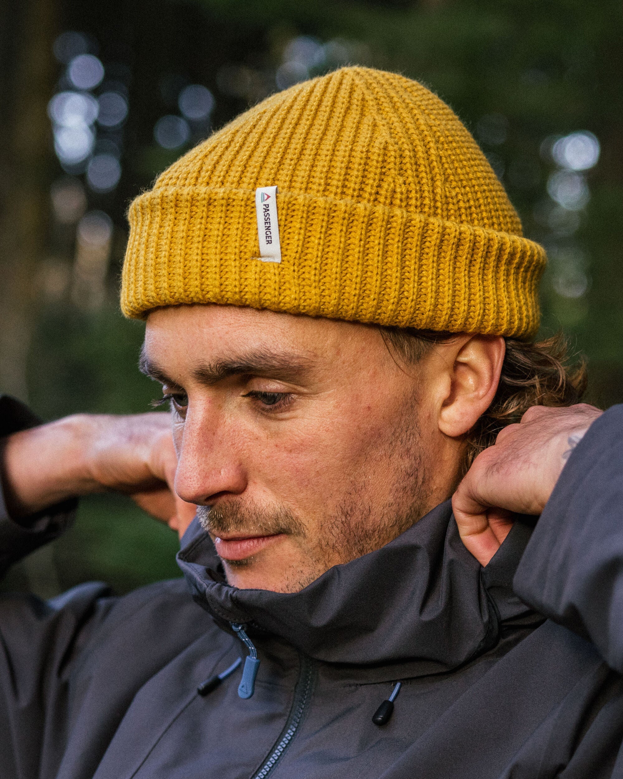 Compass Recycled Beanie - Mustard Yellow