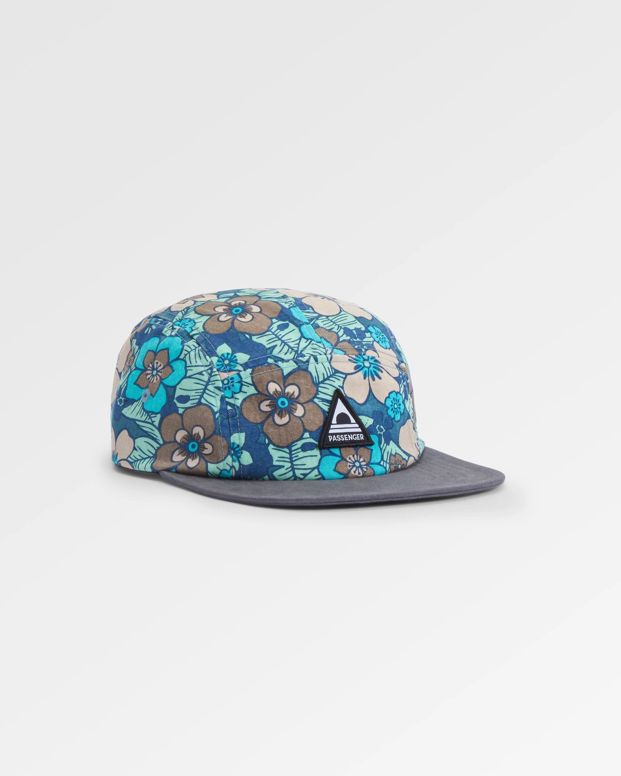 Coast Organic Cotton 5 Panel Cap - Vintage Floral Aqua