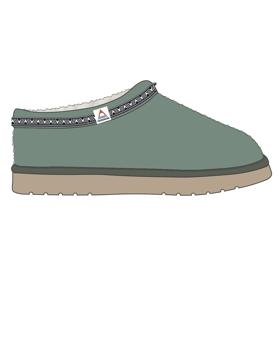 Ember Sherpa Fleece Slipper - Pistachio