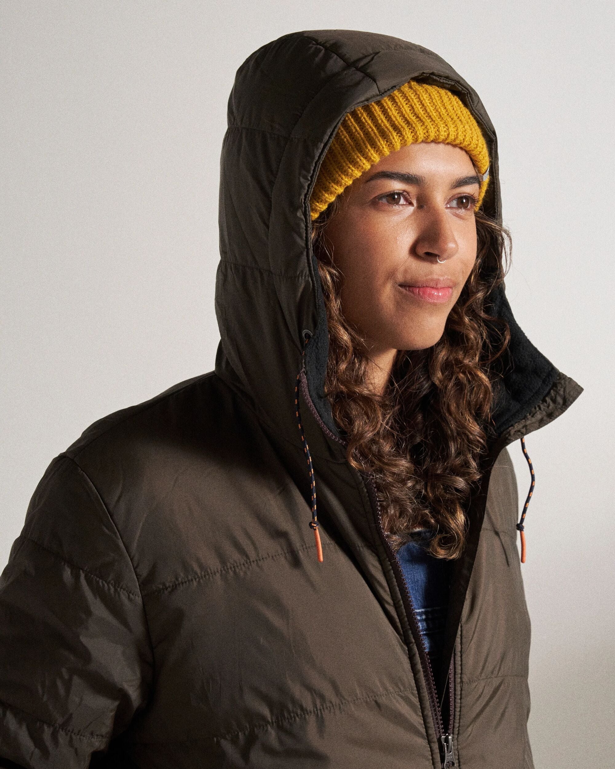 Flora Recycled Sherpa Lined Parka - Coffee
