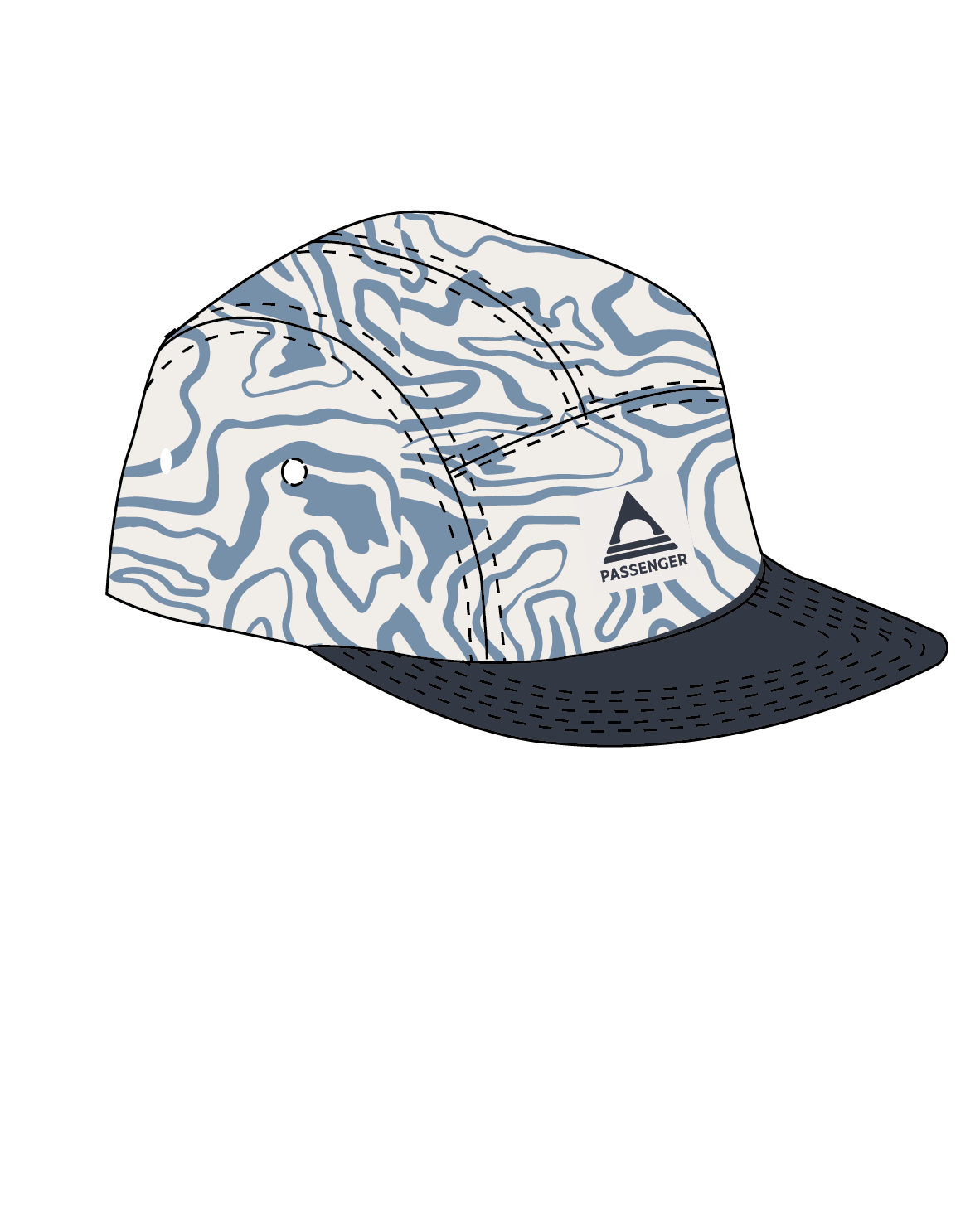 Coast Organic Cotton 5 Panel Cap - Strata Swirl Birch