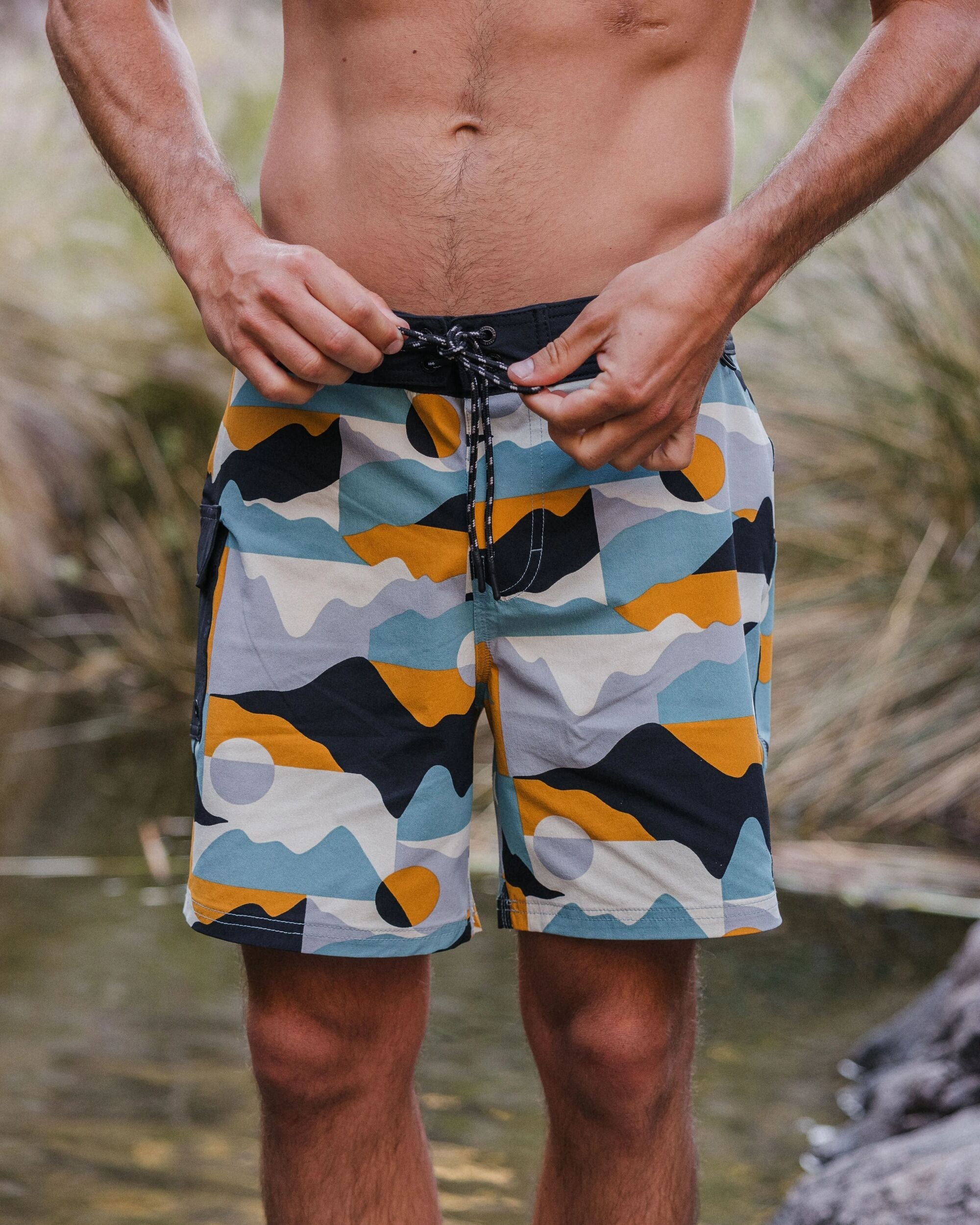 Cutback NetPlus® Recycled Boardshort - Vista Patchwork Arctic