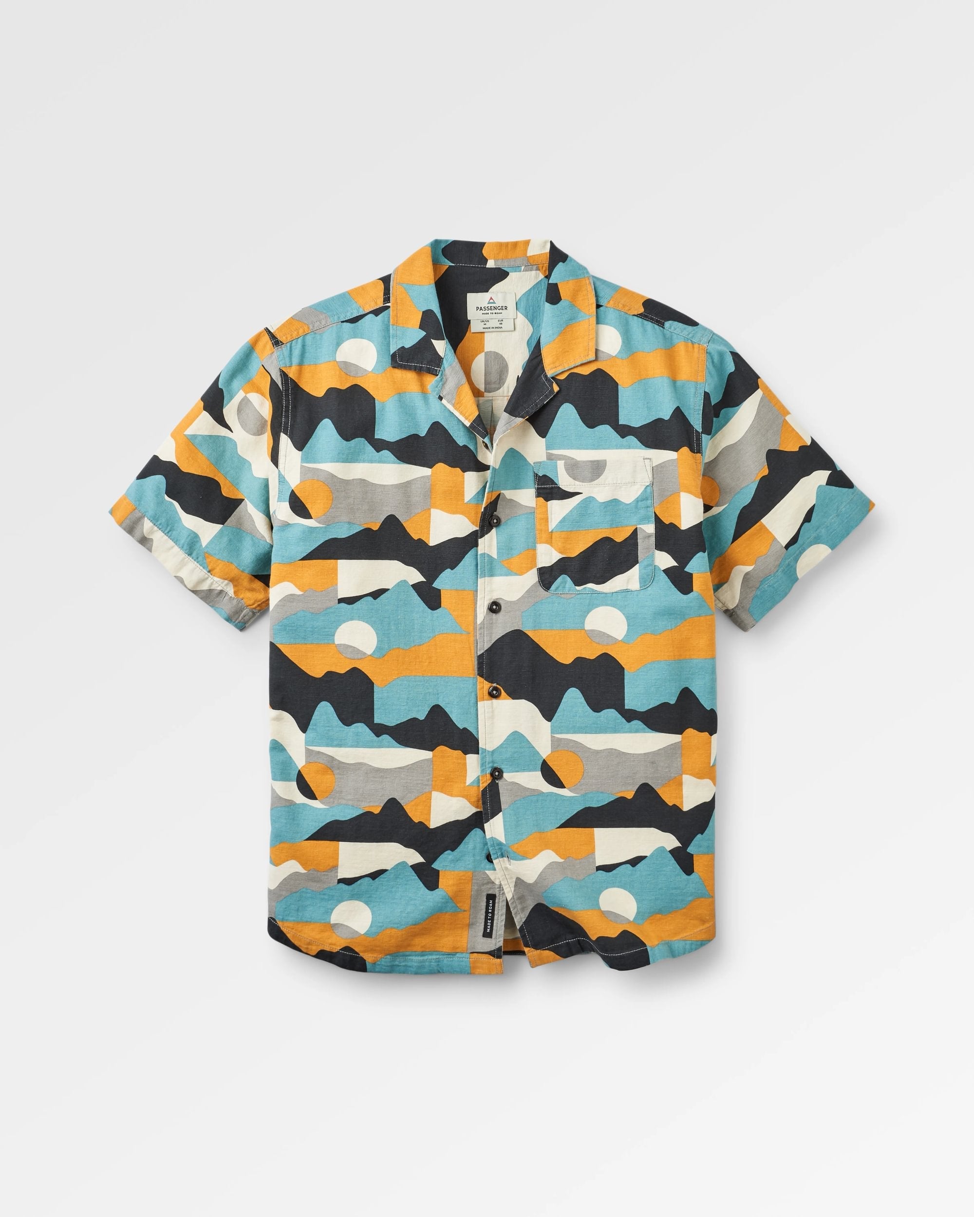 Cove Organic Cotton Textured Shirt - Vista Patchwork Arctic