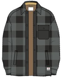 Firelight Sherpa Lined Overshirt - Storm Grey Buffalo