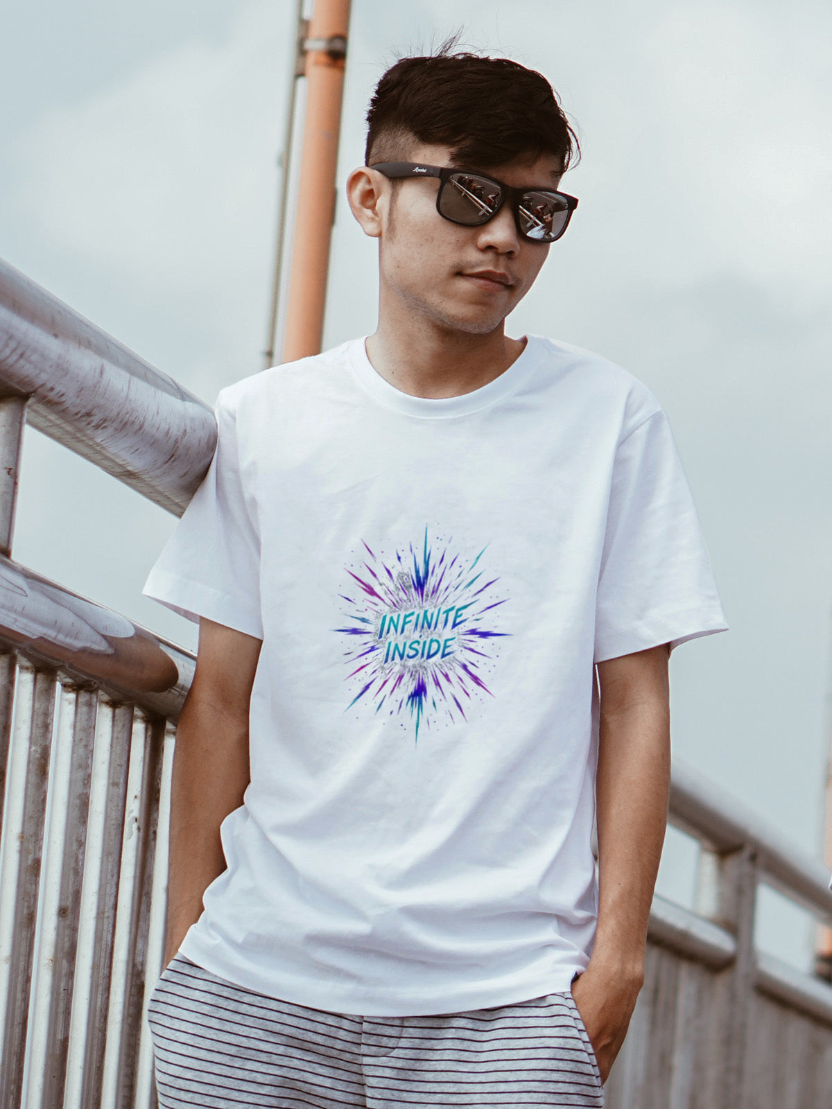 Infinite Inside Motivational Tee – Men’s White 180 GSM Premium Cotton