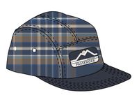 Fixie Recycled Flannel 5 Panel Cap - Khaki Check