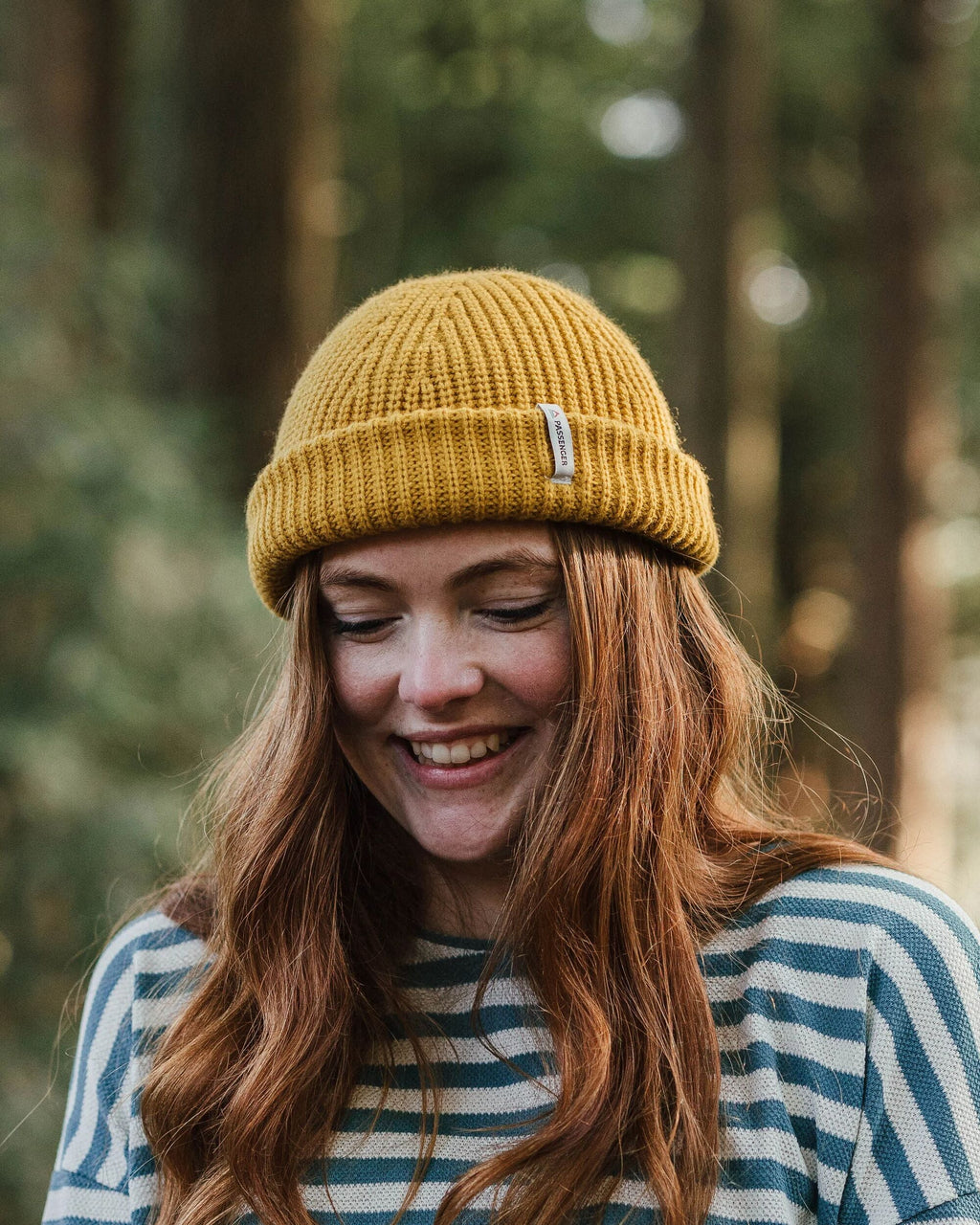 Compass Recycled Beanie - Mustard Yellow
