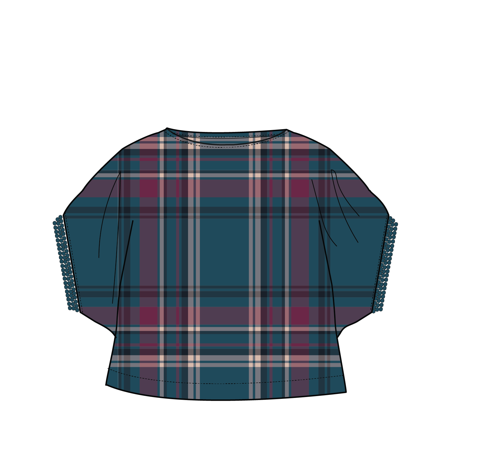 Flurry Woven Top - Tidal Blue/Wild Berry Check