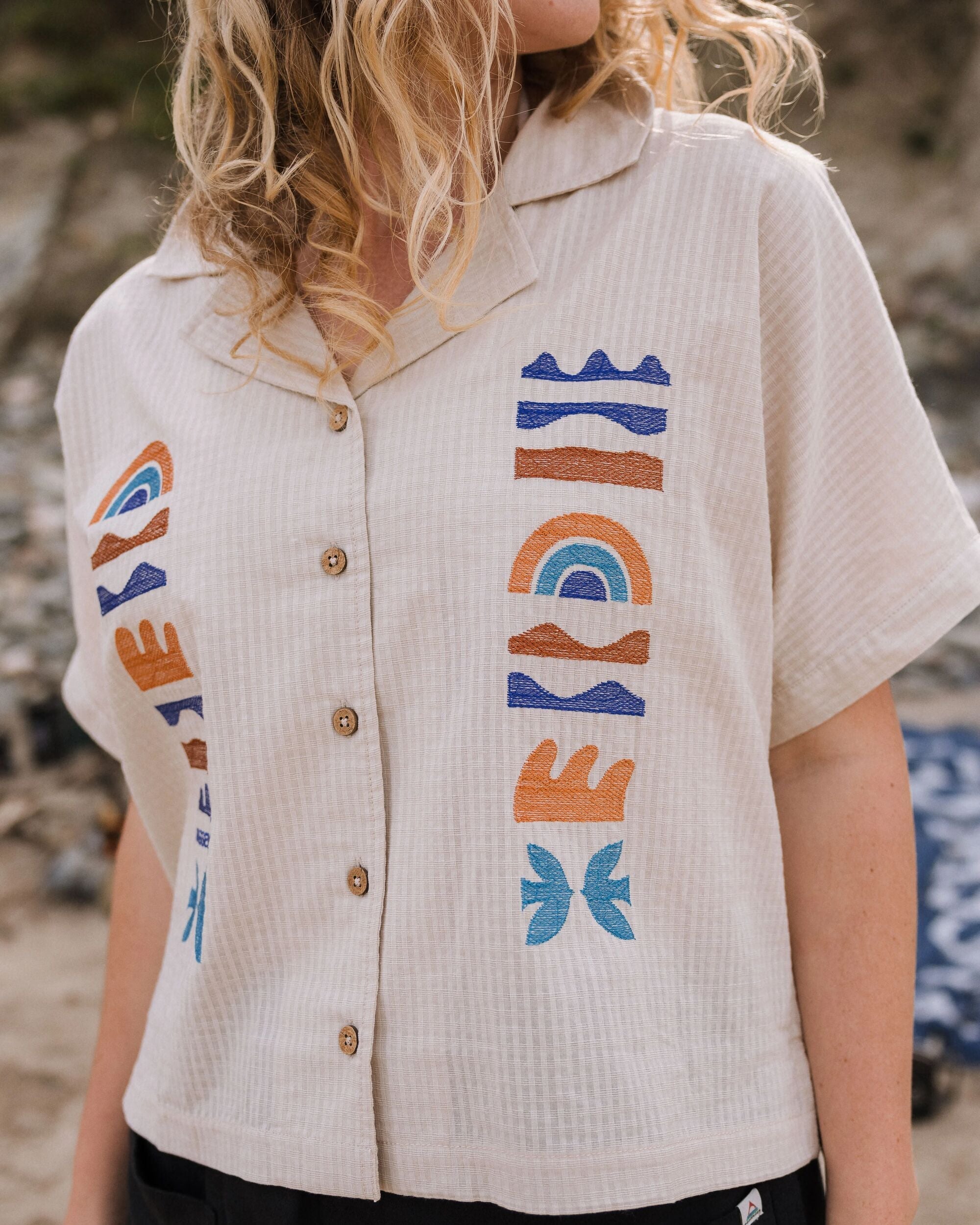 Arden Organic Cotton Short Sleeve Shirt - Vintage White
