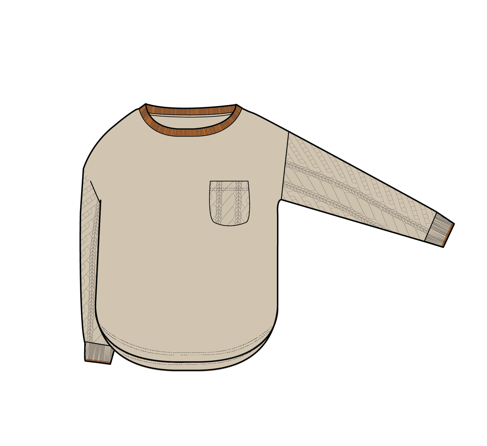 Aerial LS Knit Top - Oatmeal