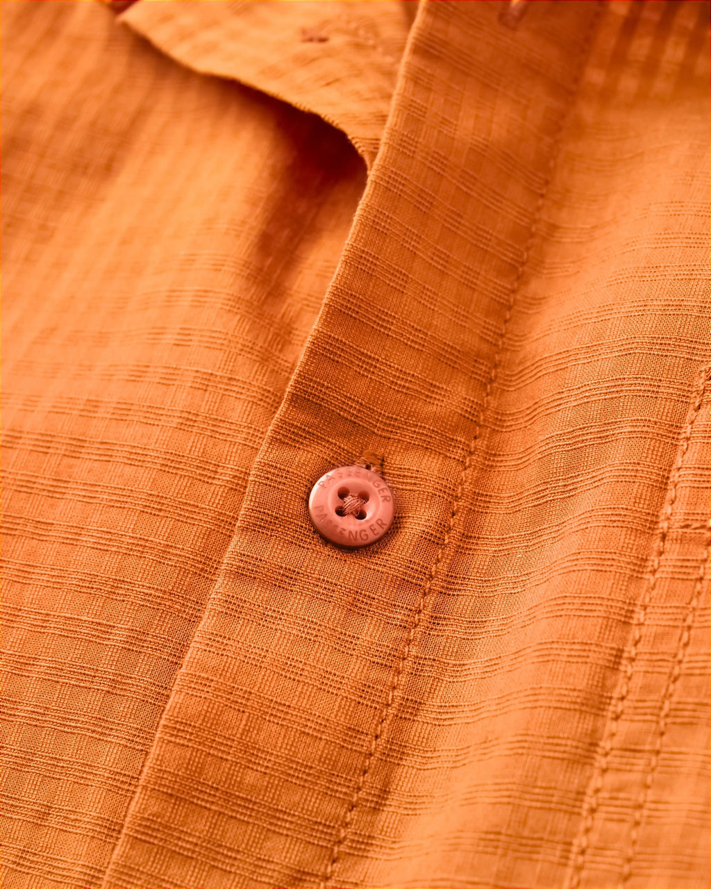 Chill Textured Short Sleeve Shirt - Sunset Orange