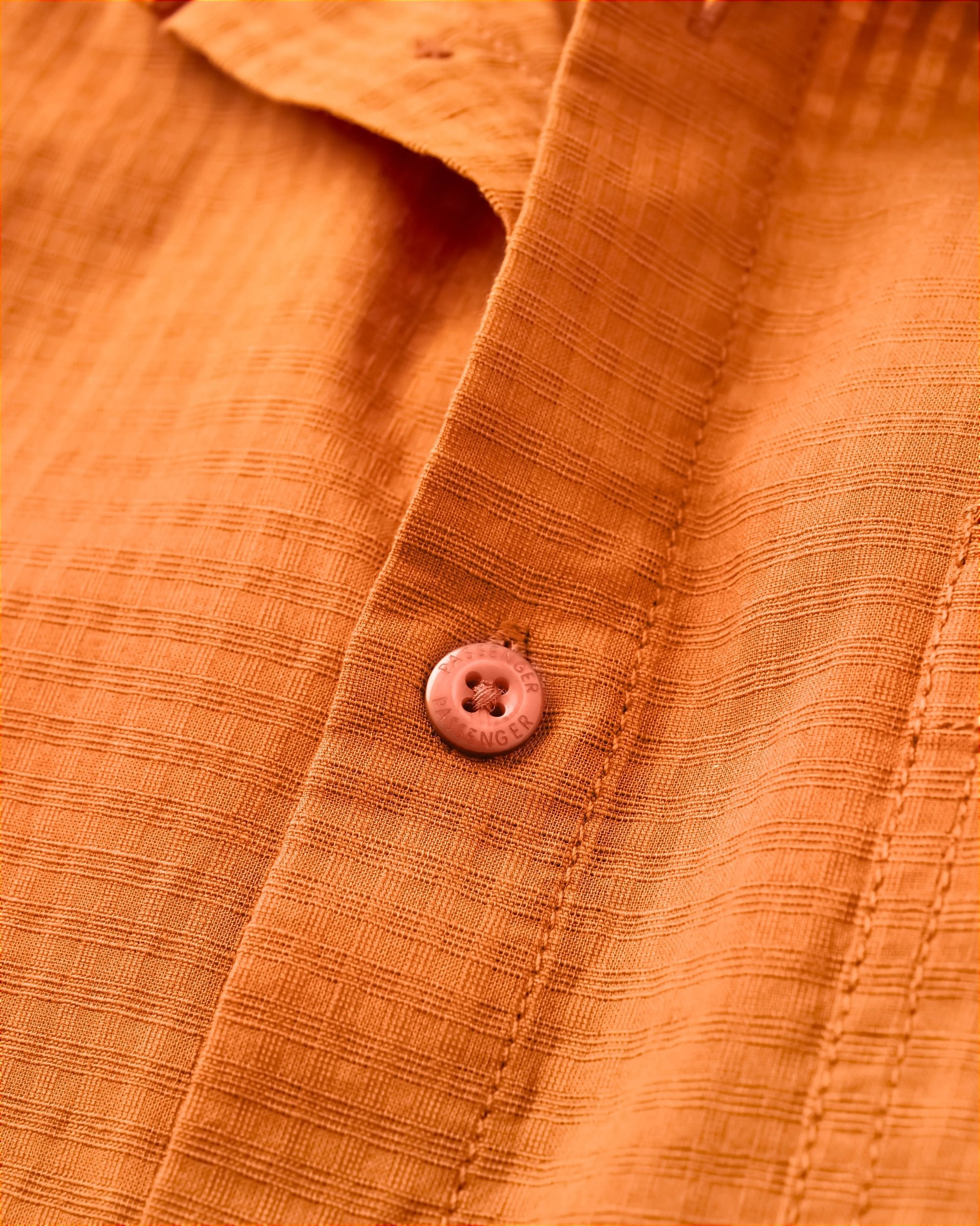 Chill Textured Short Sleeve Shirt - Sunset Orange