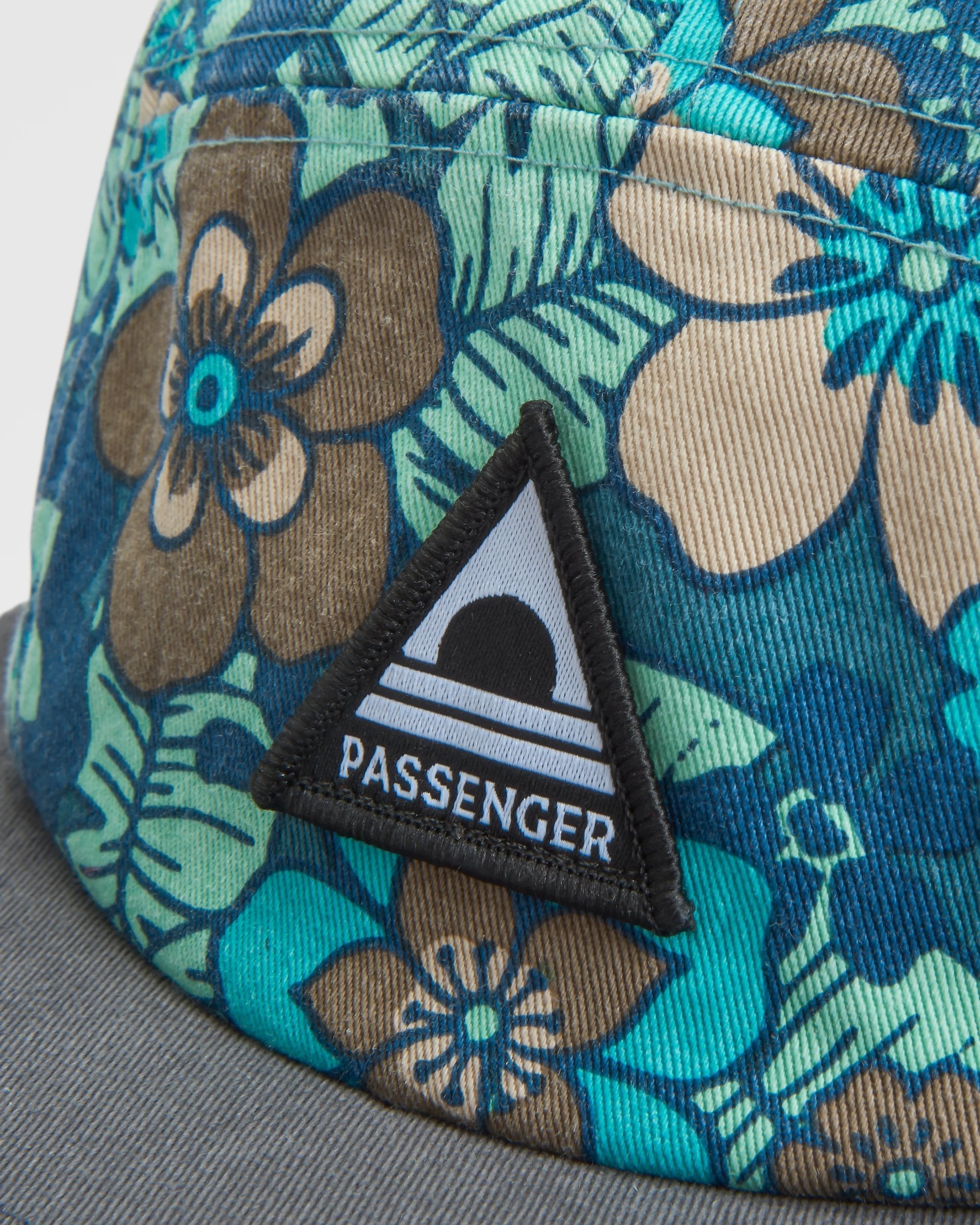 Coast Organic Cotton 5 Panel Cap - Vintage Floral Aqua