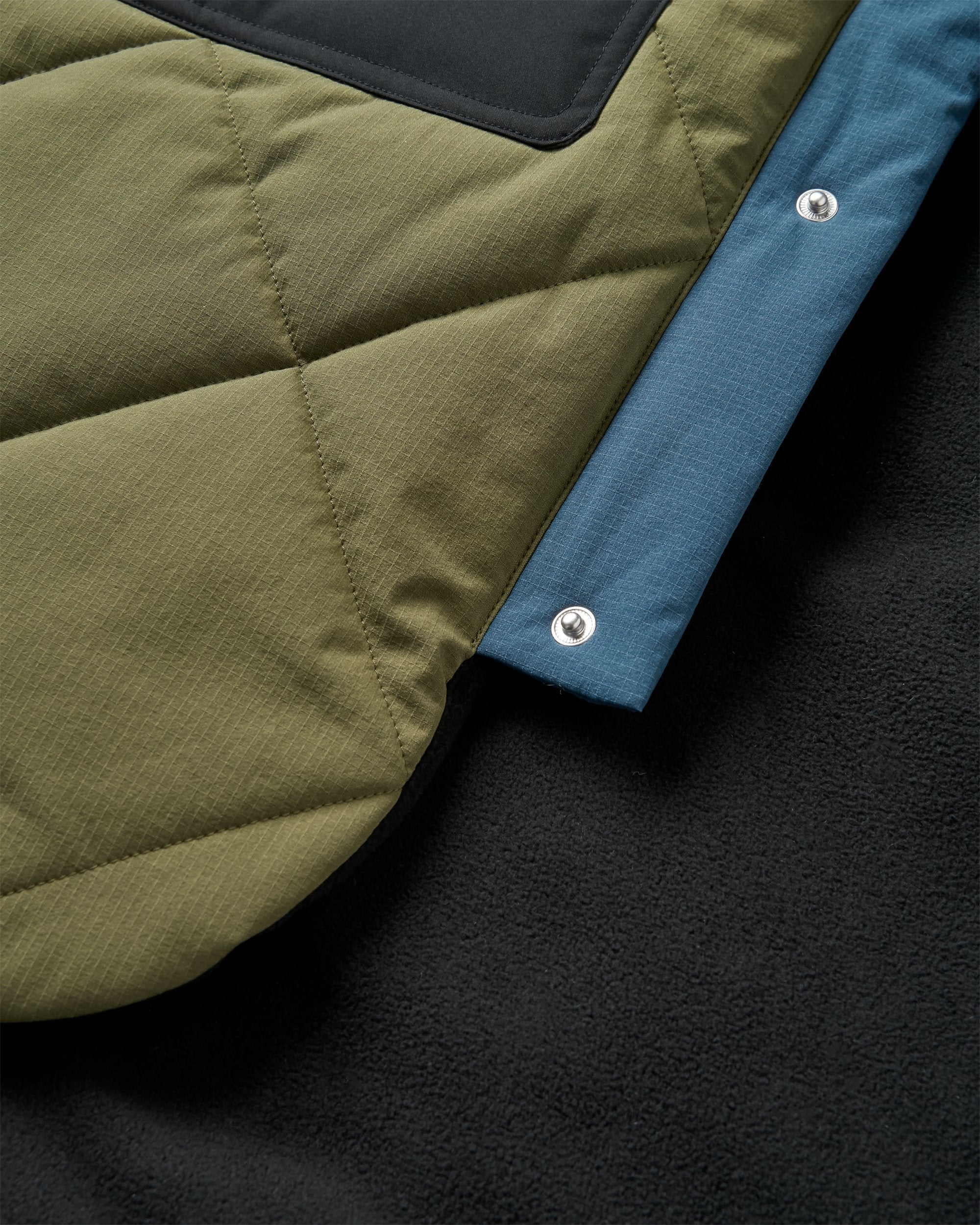 Campscape Recycled Fleece Lined Parka - Black/Khaki