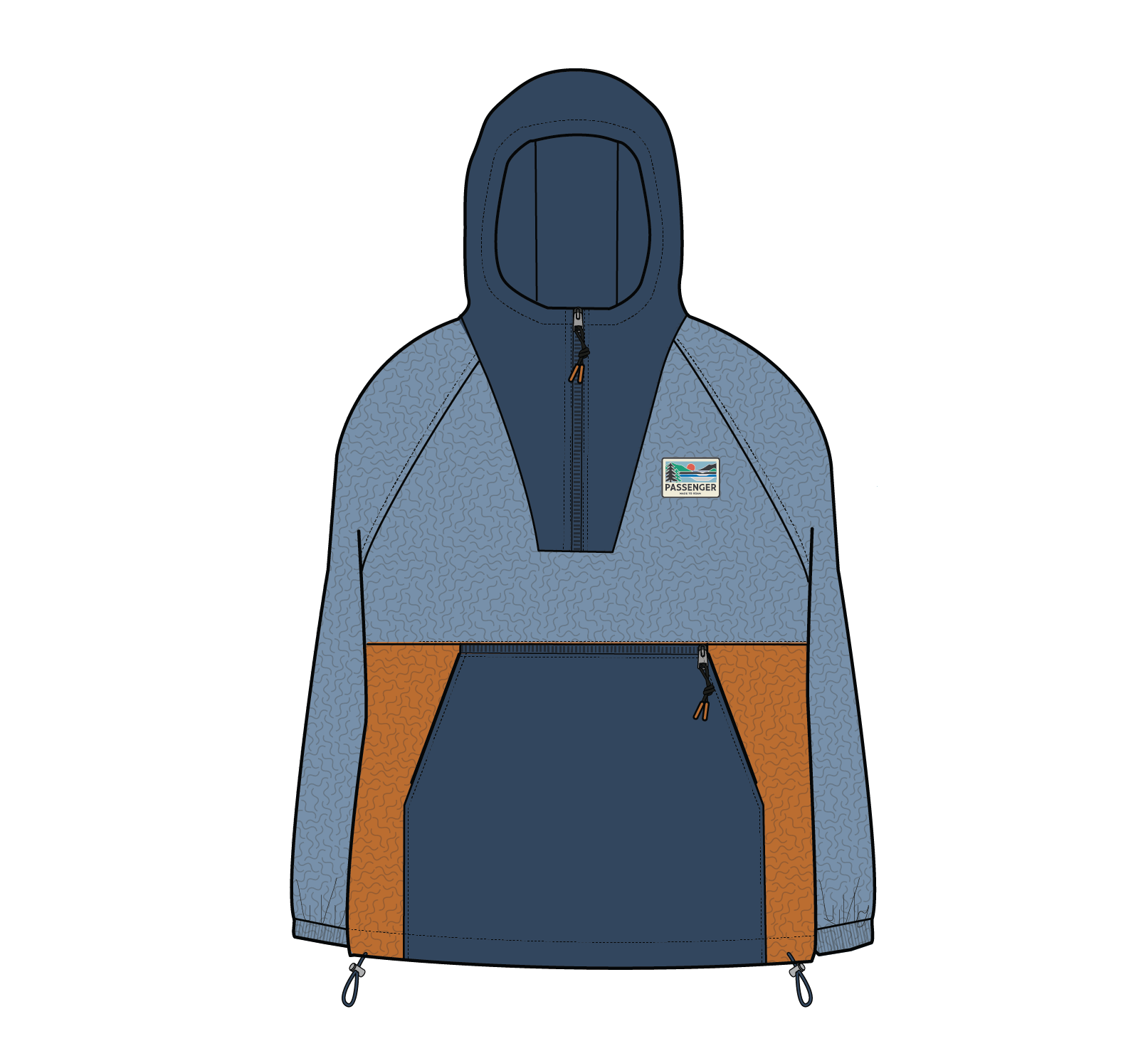Alexander Recycled Hooded Polar Fleece - Faded Denim