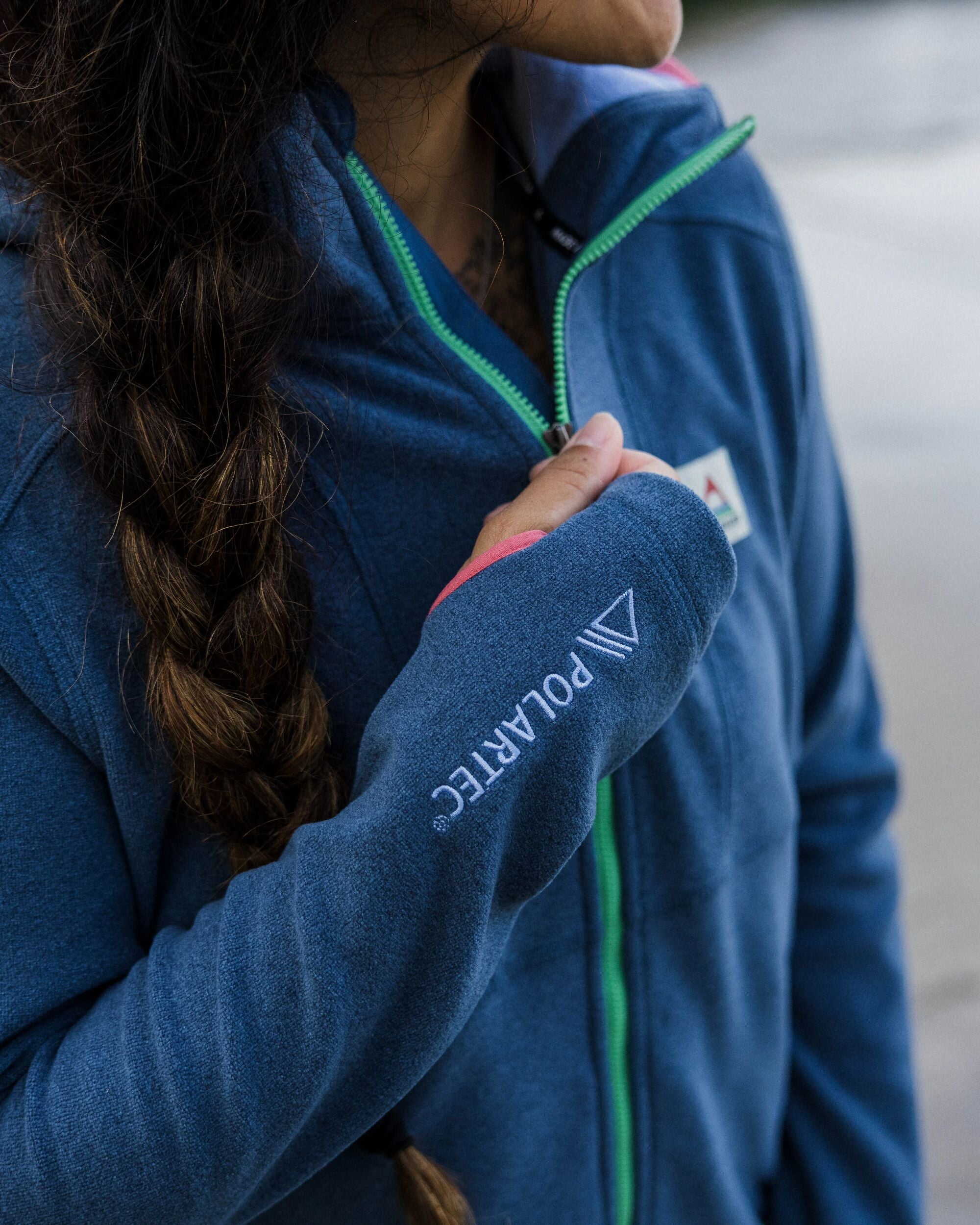 Crest Recycled Polartec® Fleece Hoodie - Dark Denim Marl