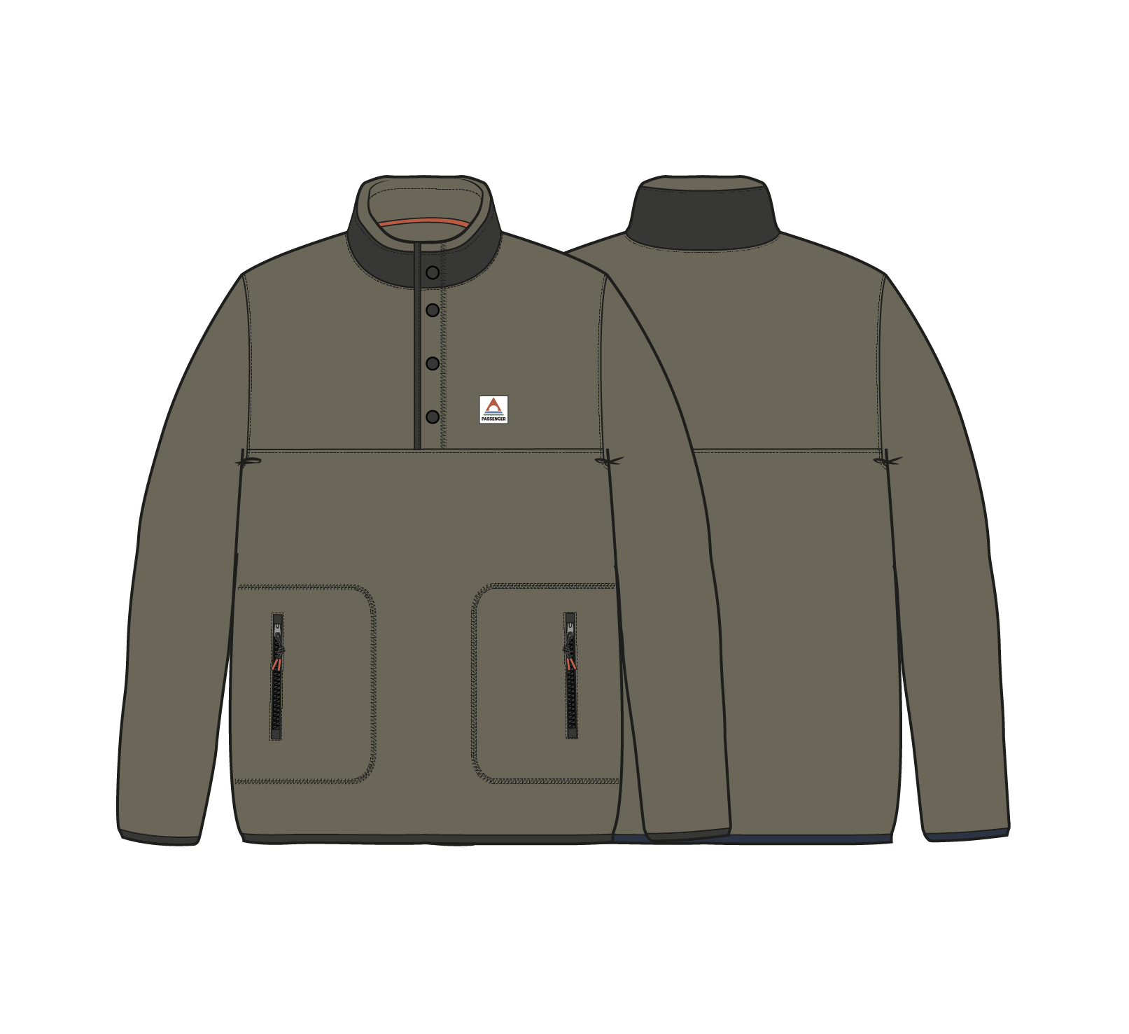 Dusk Polar Fleece - Dusty Olive