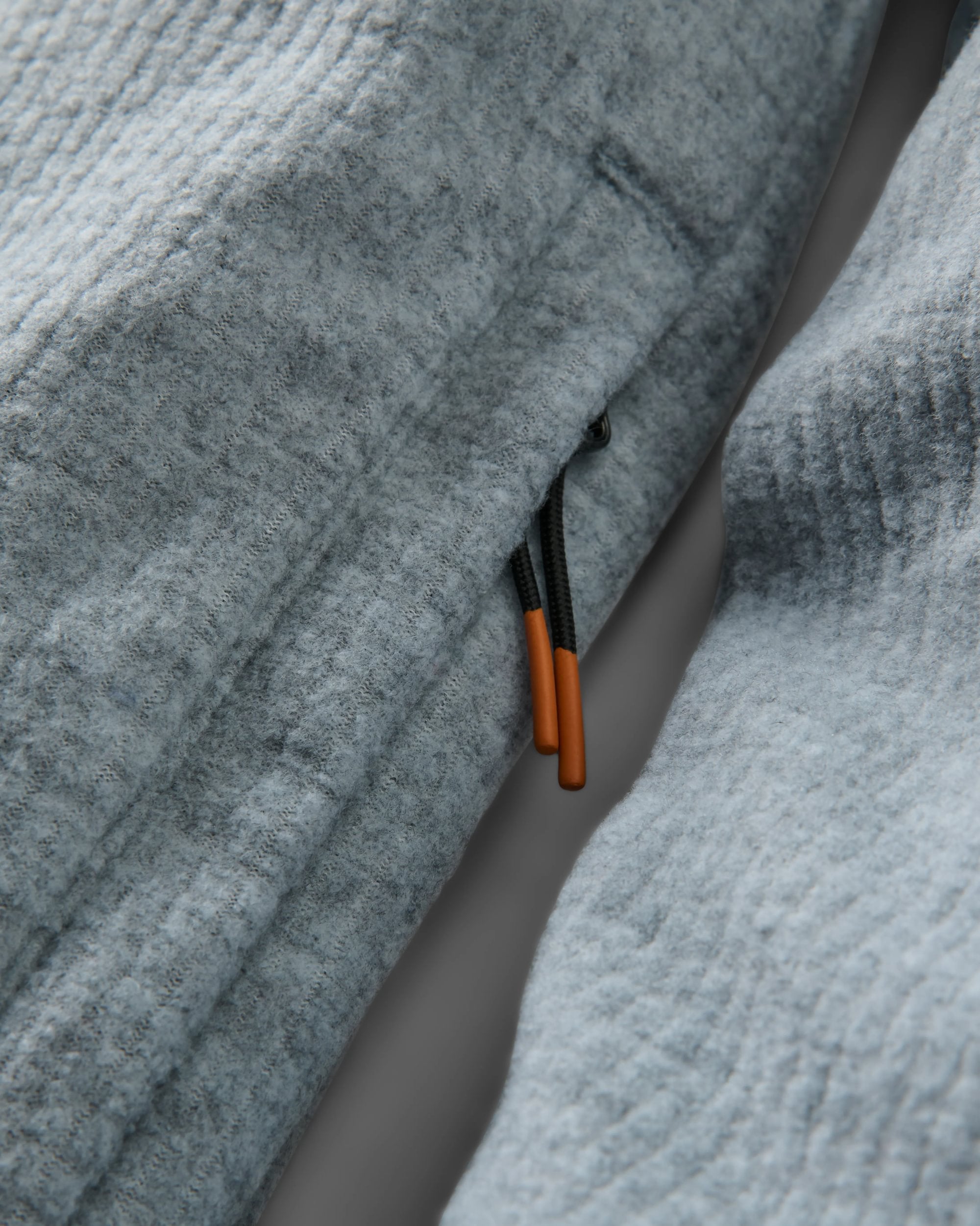 Forestscape Recycled Grid Fleece Hoodie - Grey Marl