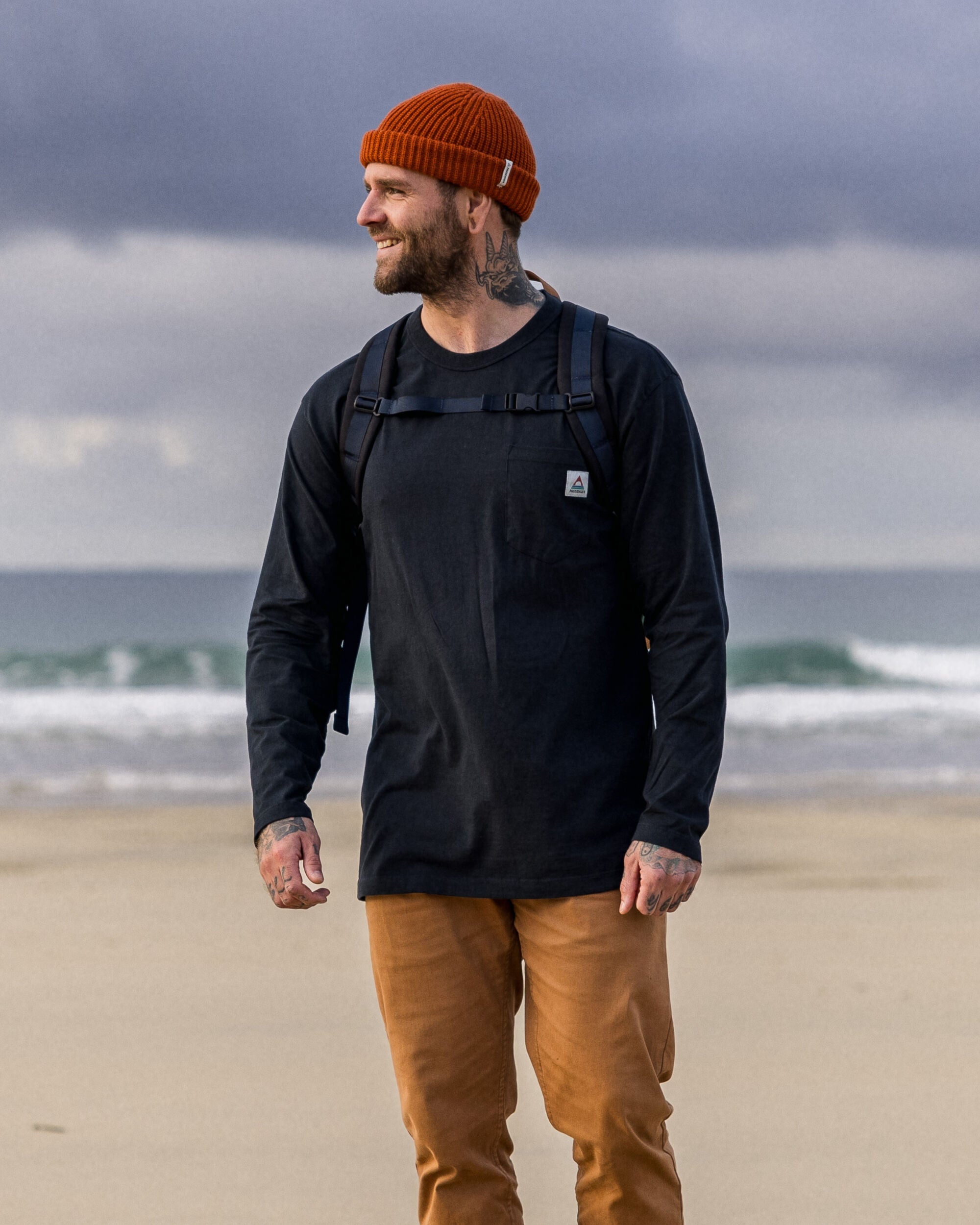 Heritage Organic Relaxed Fit LS T-Shirt - Black