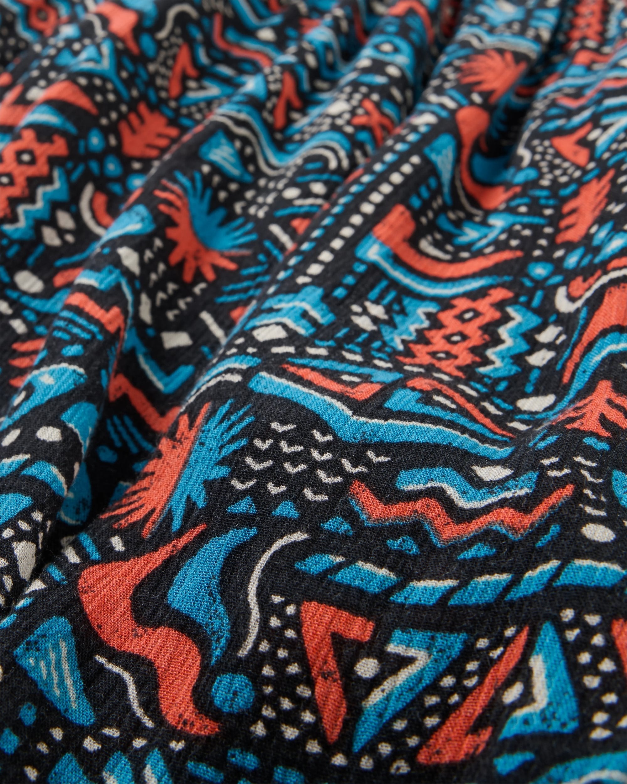 Daylily Loose Trouser - Elemental Geo Black