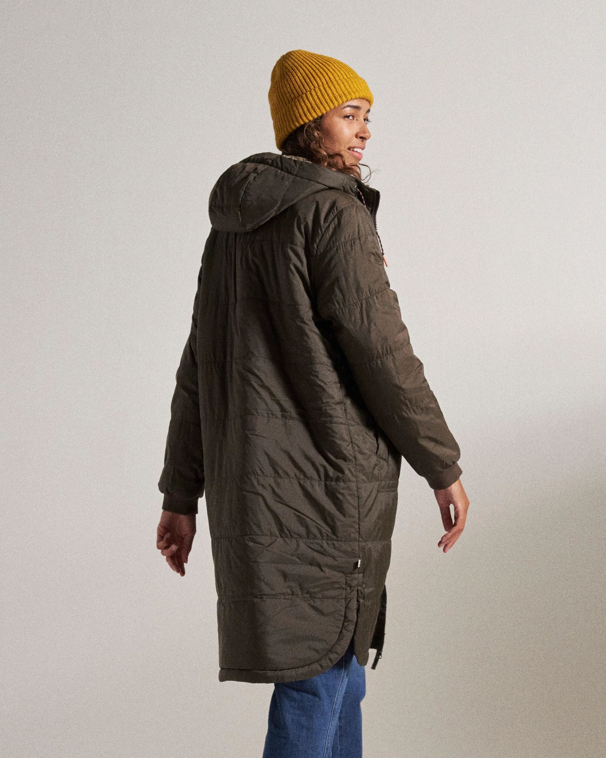 Flora Recycled Sherpa Lined Parka - Coffee