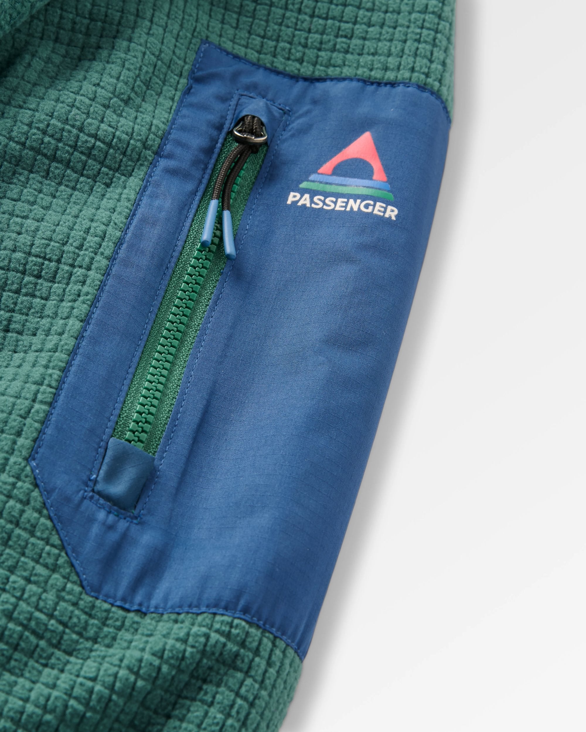 Forestscape Recycled Grid Fleece Crew - Deep Ocean