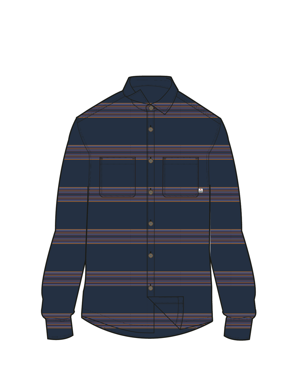 Backcountry Stripe Light Shirt - Rich Navy/Deep Plum Stripe