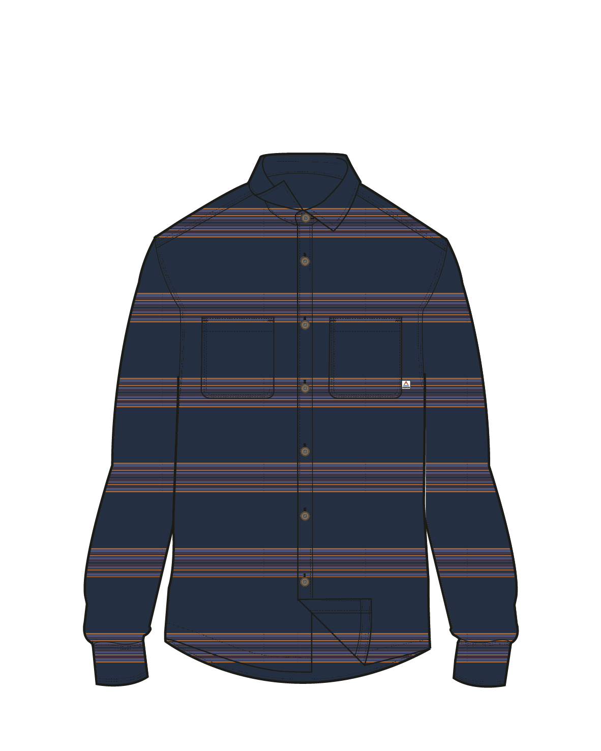 Backcountry Stripe Light Shirt - Rich Navy/Deep Plum Stripe