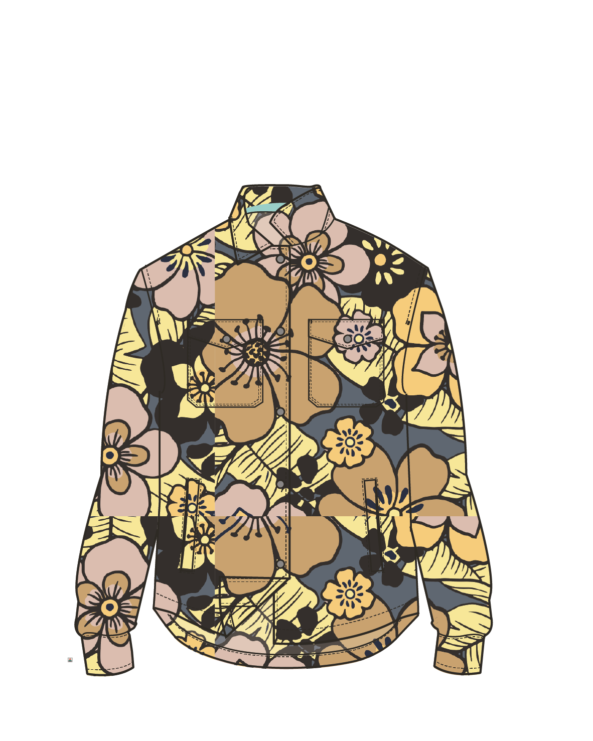 East Recycled Polar Fleece Shirt - Vintage Floral Sunlight