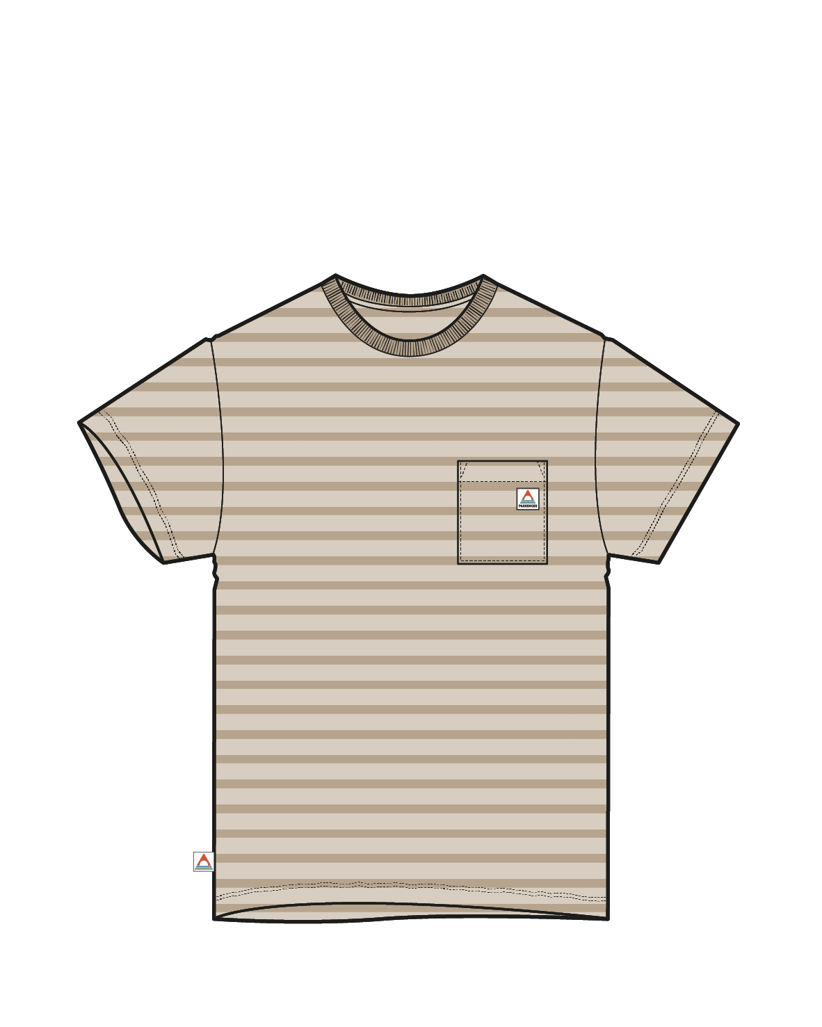 Zen Recycled Cotton Relaxed Fit T-Shirt - Stone Stripe