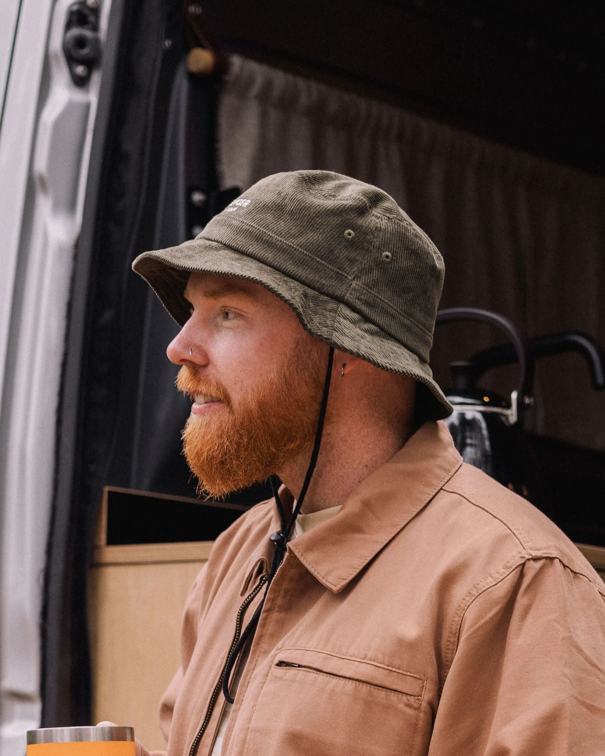 Forest Recycled Cord Bucket Hat - Khaki