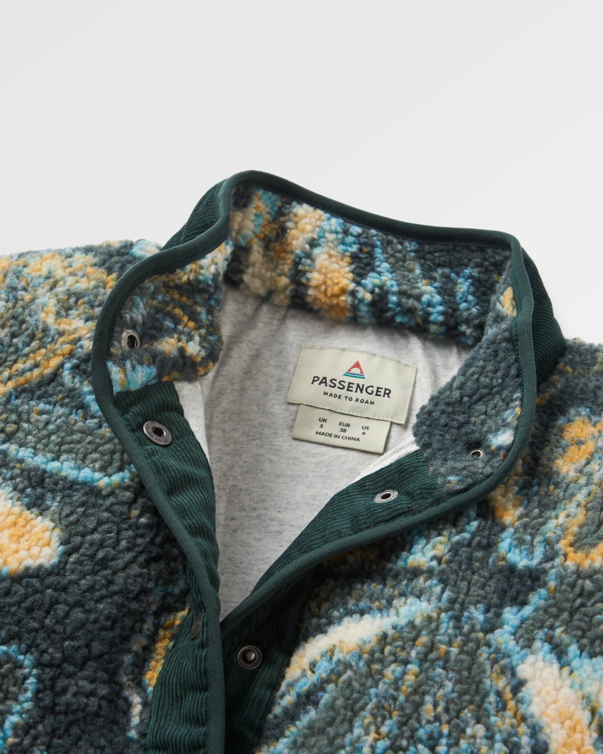 Clover Recycled Cotton-Lined Sherpa Fleece - Frost Dark Fern