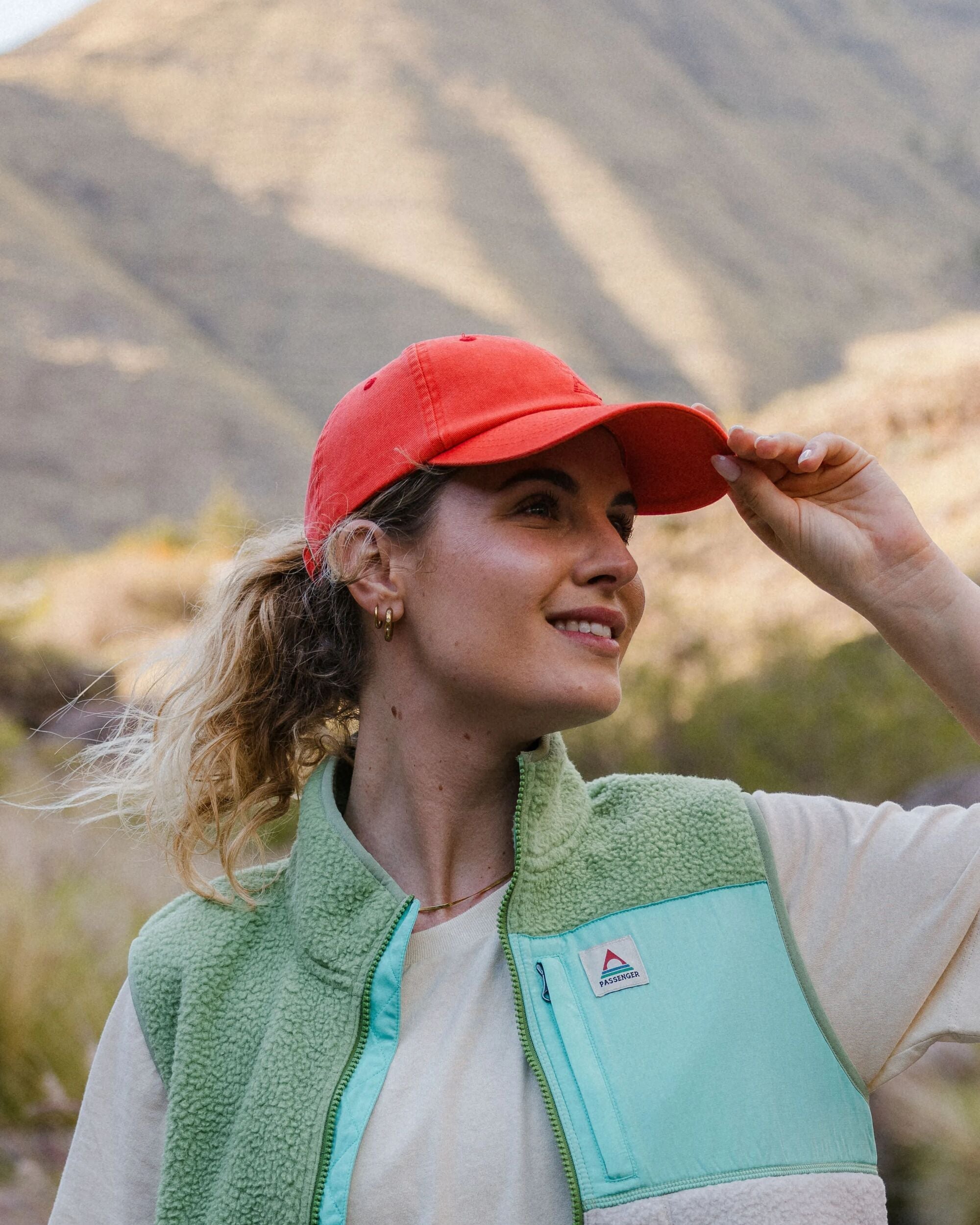 Classic Recycled Cotton 6 Panel Cap - Ember Orange