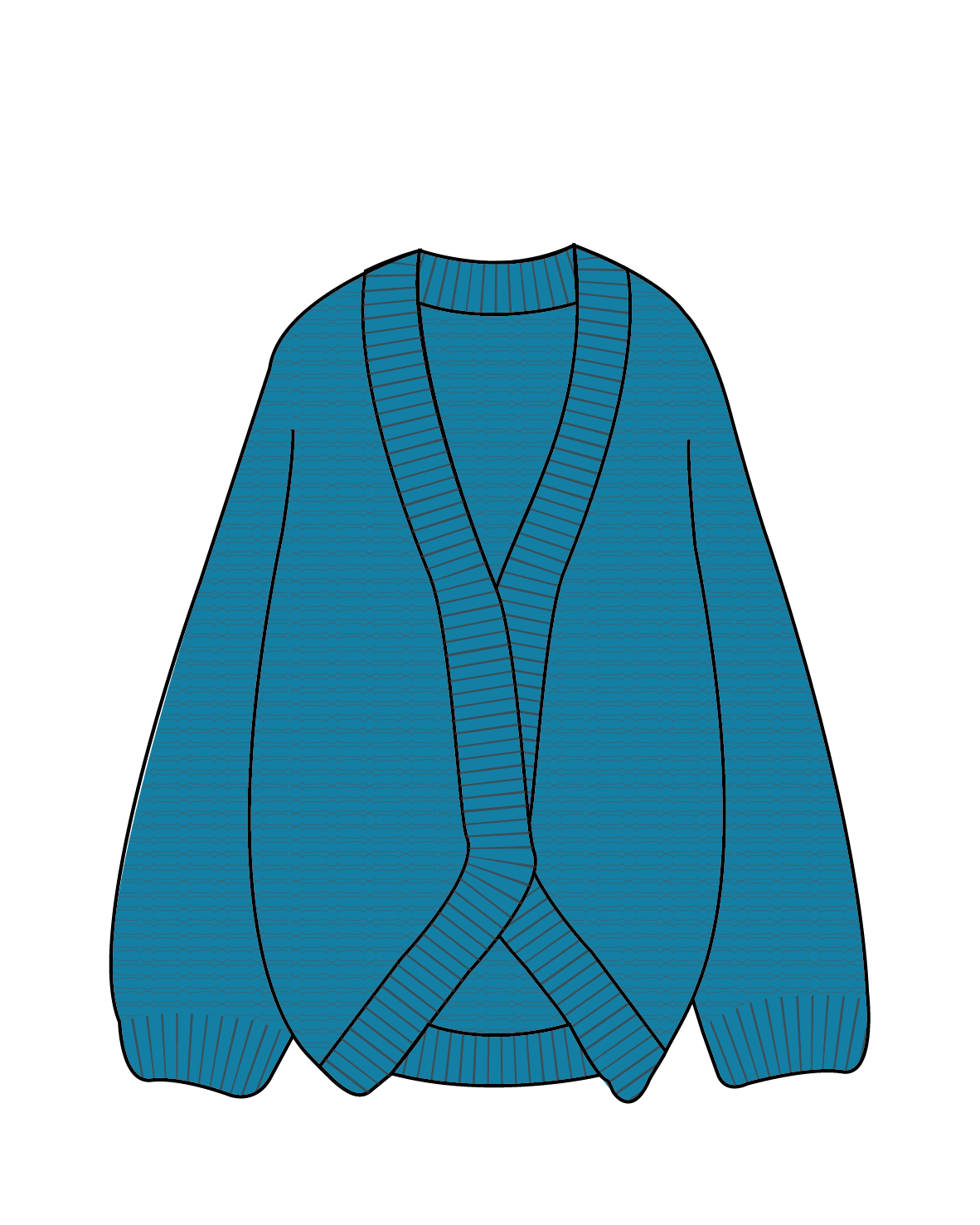 Homely Knitted Cardigan - Bluejay