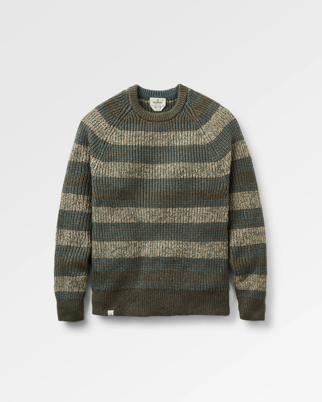 Fog Recycled Knitted Jumper - Dark Olive Multi Stripe