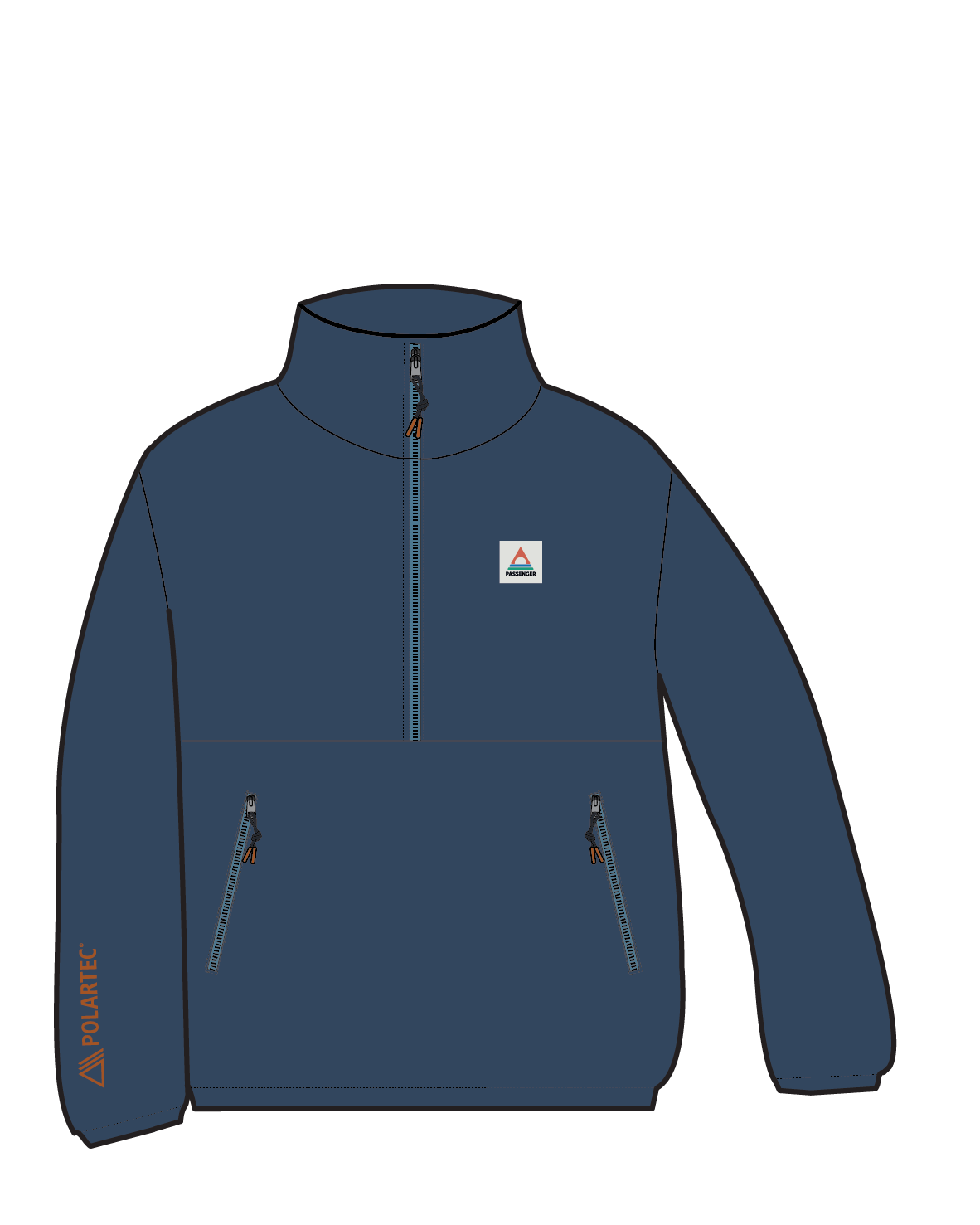 Ayla Recycled Micro Polartec® Fleece - Dark Denim
