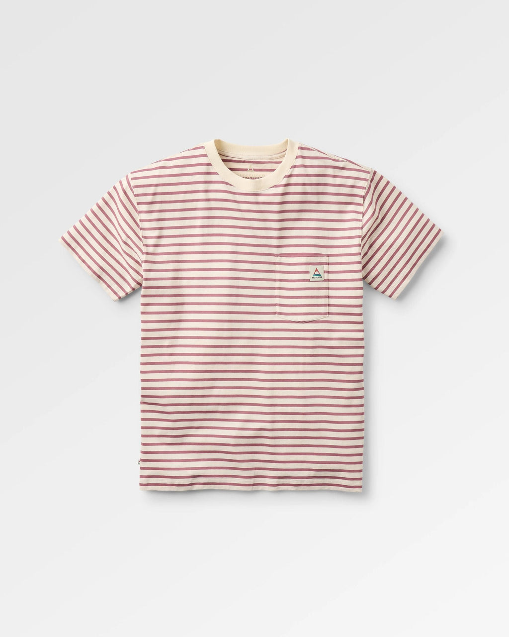 Zen Recycled Cotton Relaxed Fit T-Shirt - Mauve Dusk Stripe