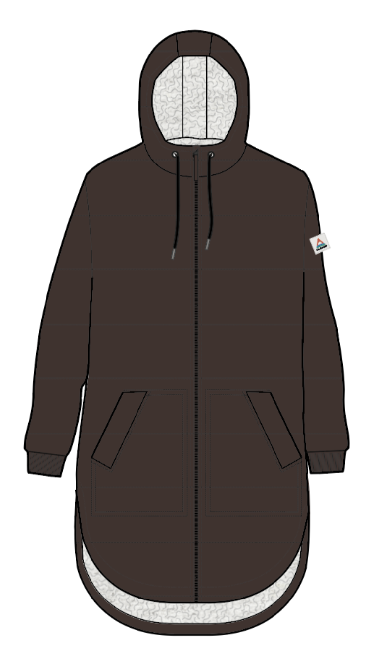 Flora Recycled Sherpa Lined Parka - Coffee