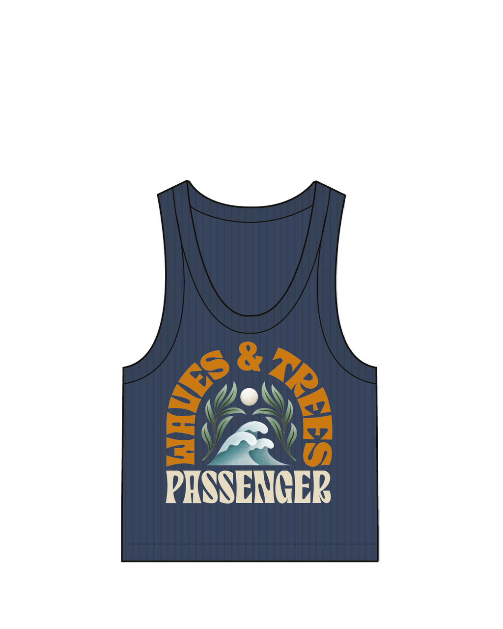 Dawning Ribbed Scoop Neck Vest - Dark Denim