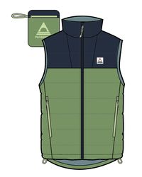 Ashland Down Recycled Gilet - Rich Navy/Pear Green