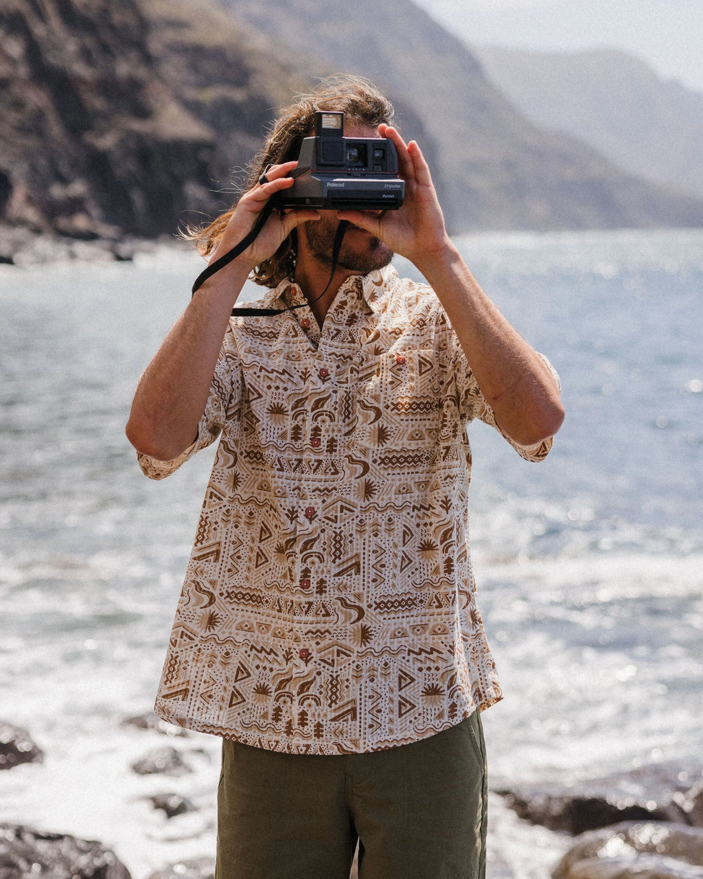 Chill Textured Short Sleeve Shirt - Elemental Geo Birch