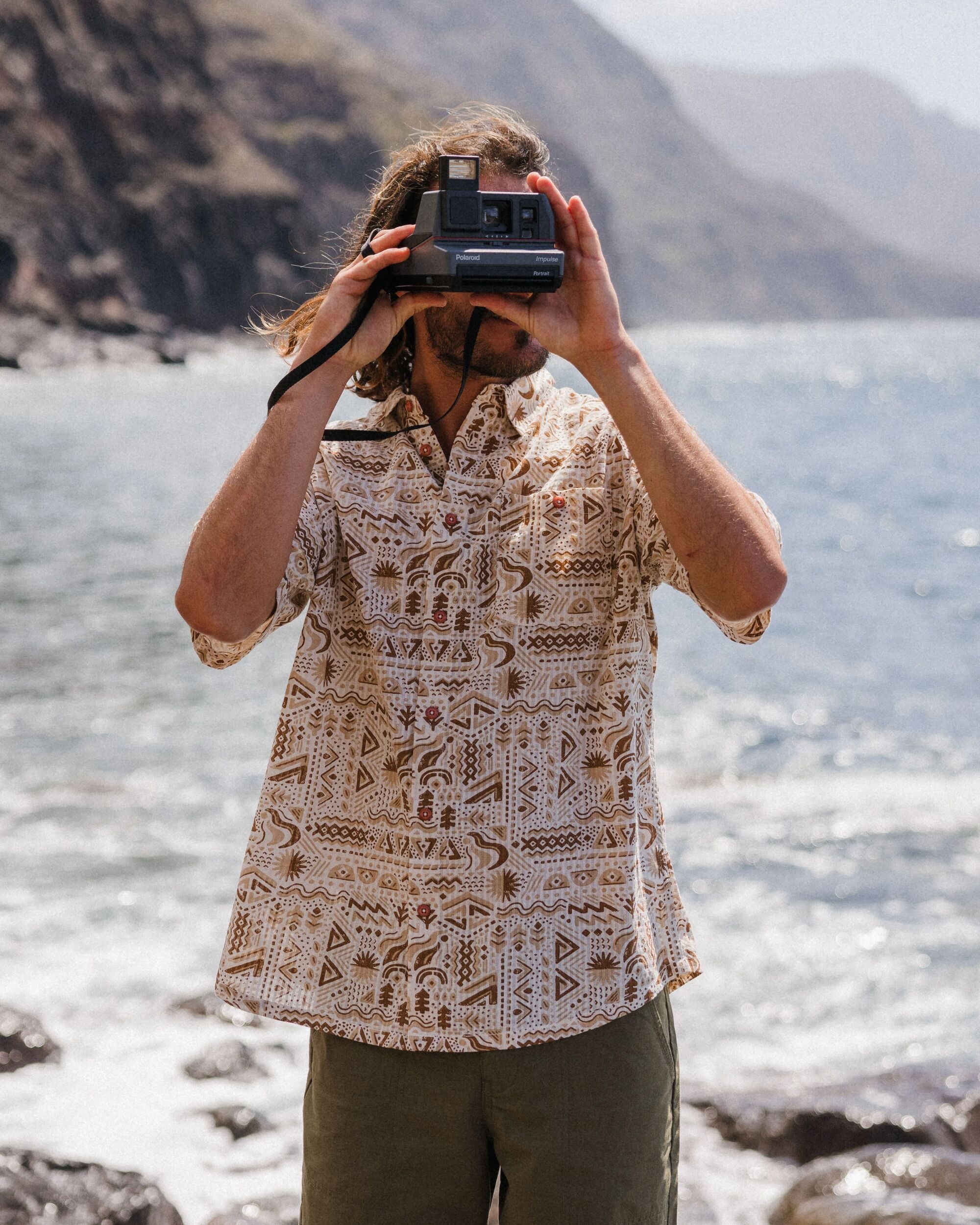Chill Textured Short Sleeve Shirt - Elemental Geo Birch
