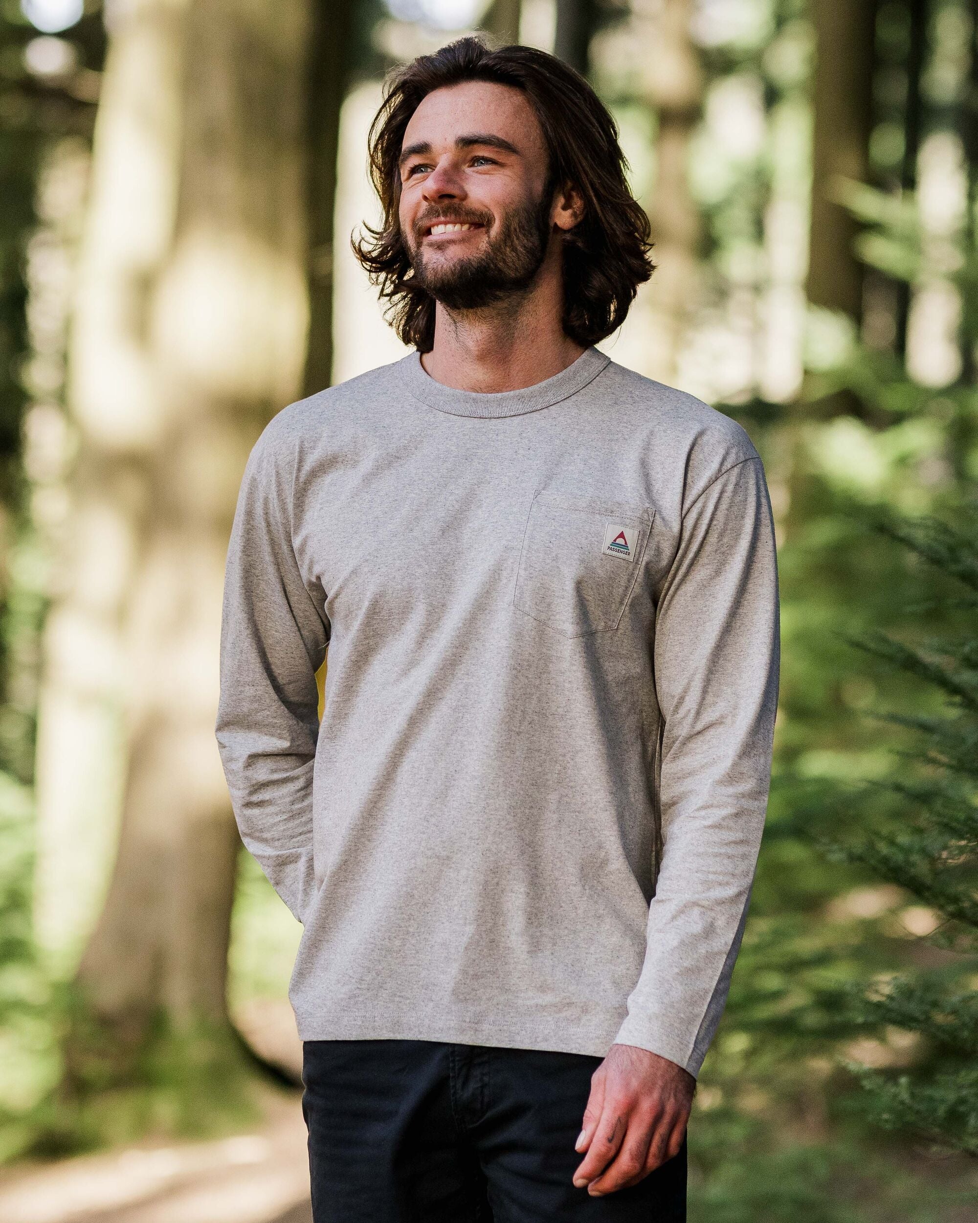 Heritage Organic Relaxed Fit LS T-Shirt - Grey Marl
