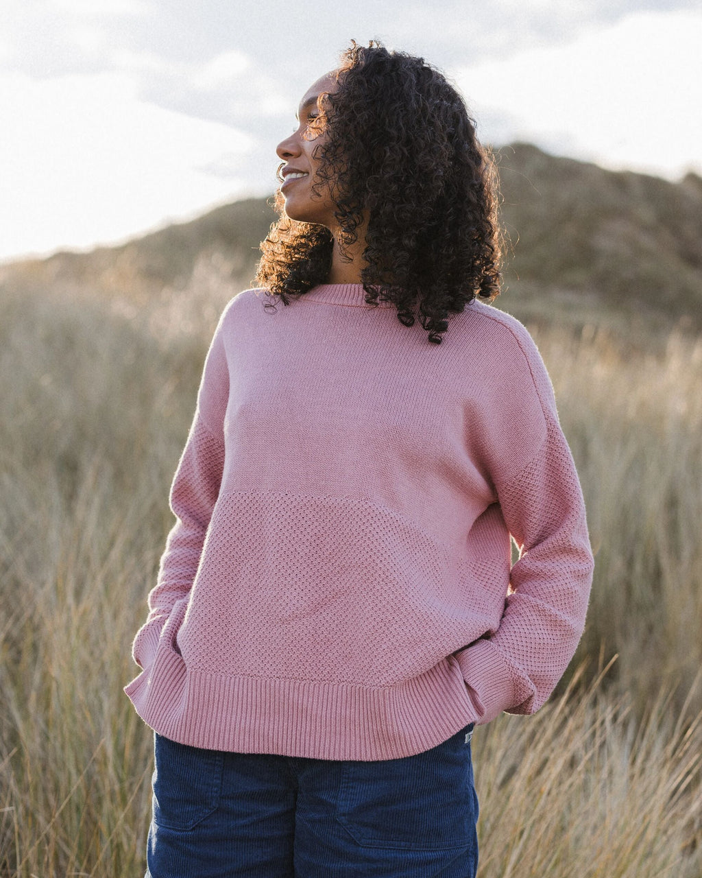Cove Organic Cotton Knitted Jumper - Pink Haze