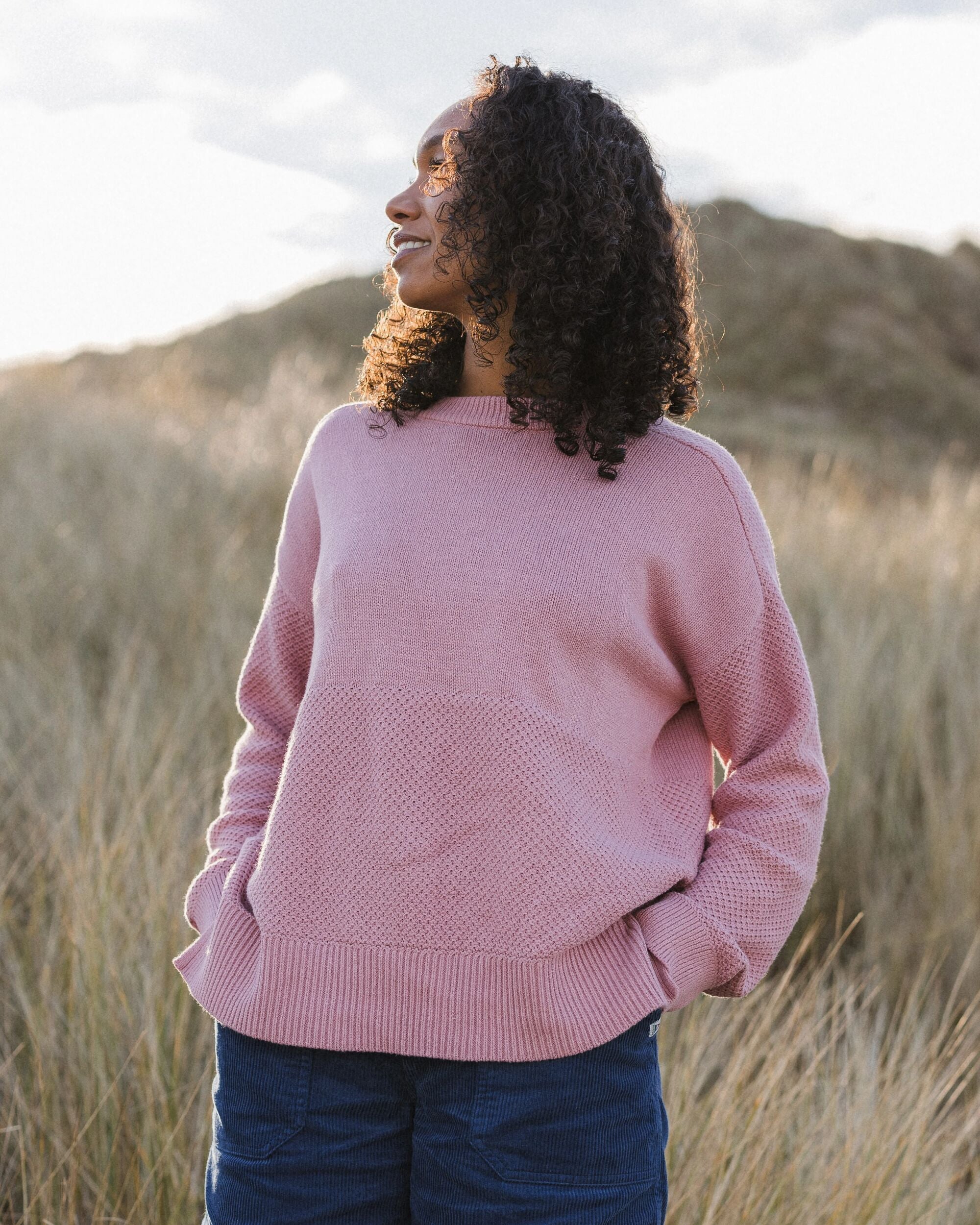 Cove Organic Cotton Knitted Jumper - Pink Haze