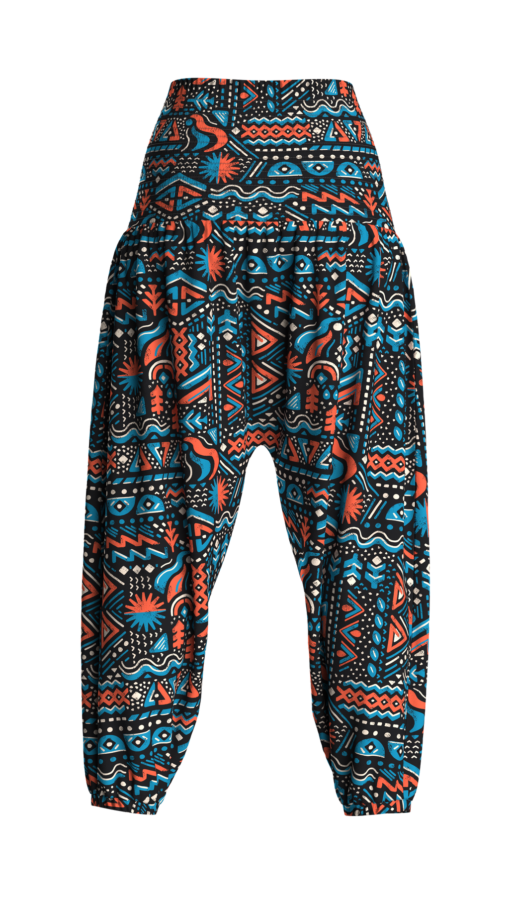 Daylily Loose Trouser - Elemental Geo Black