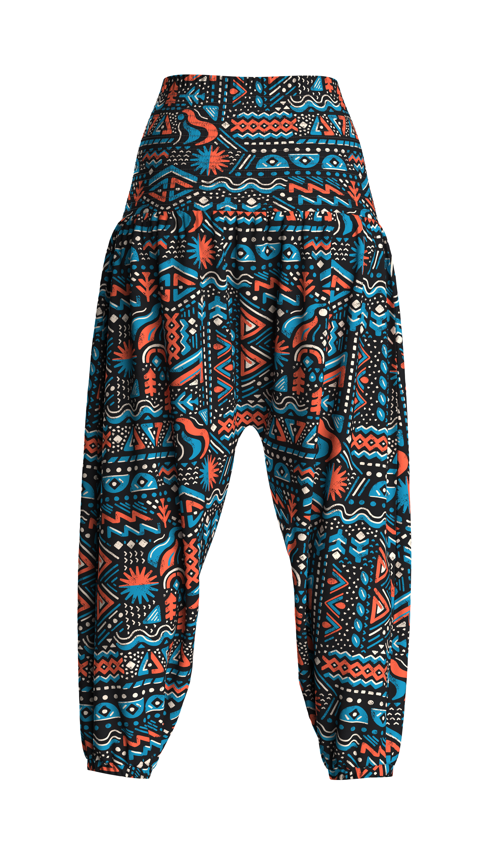 Daylily Loose Trouser - Elemental Geo Black
