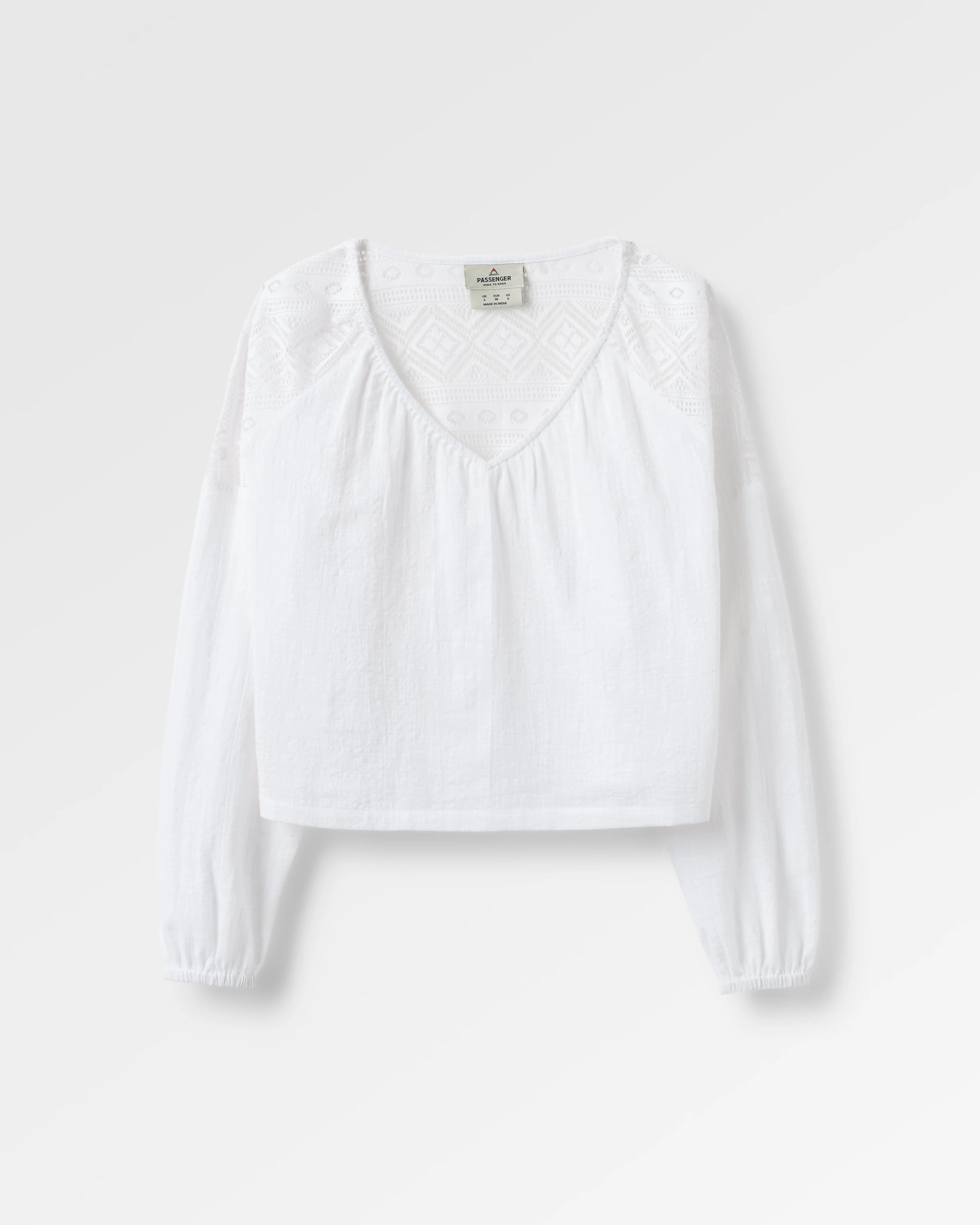 Flurry LS Woven Top - White