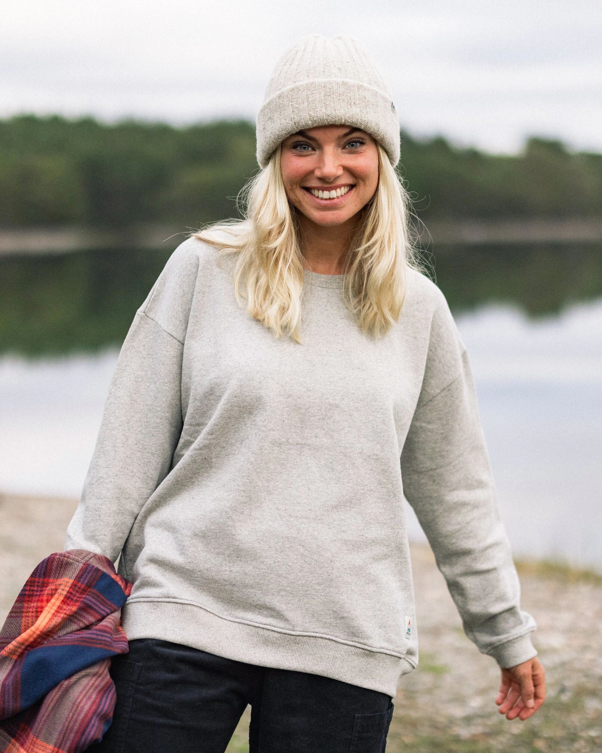 Heritage Recycled Cotton Sweatshirt - Mid Grey Marl